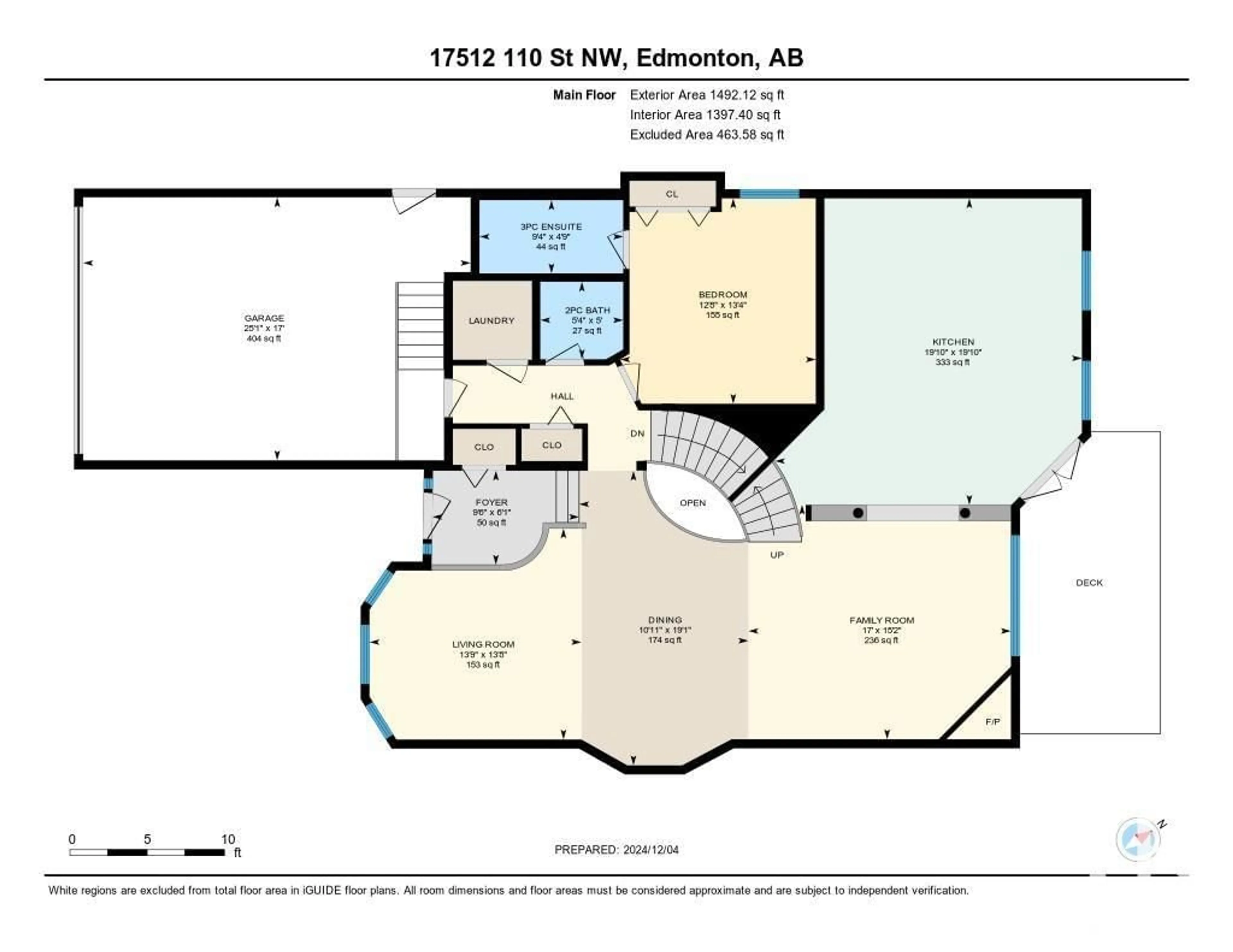 Floor plan for 17512 110 ST NW, Edmonton Alberta T5X0B7