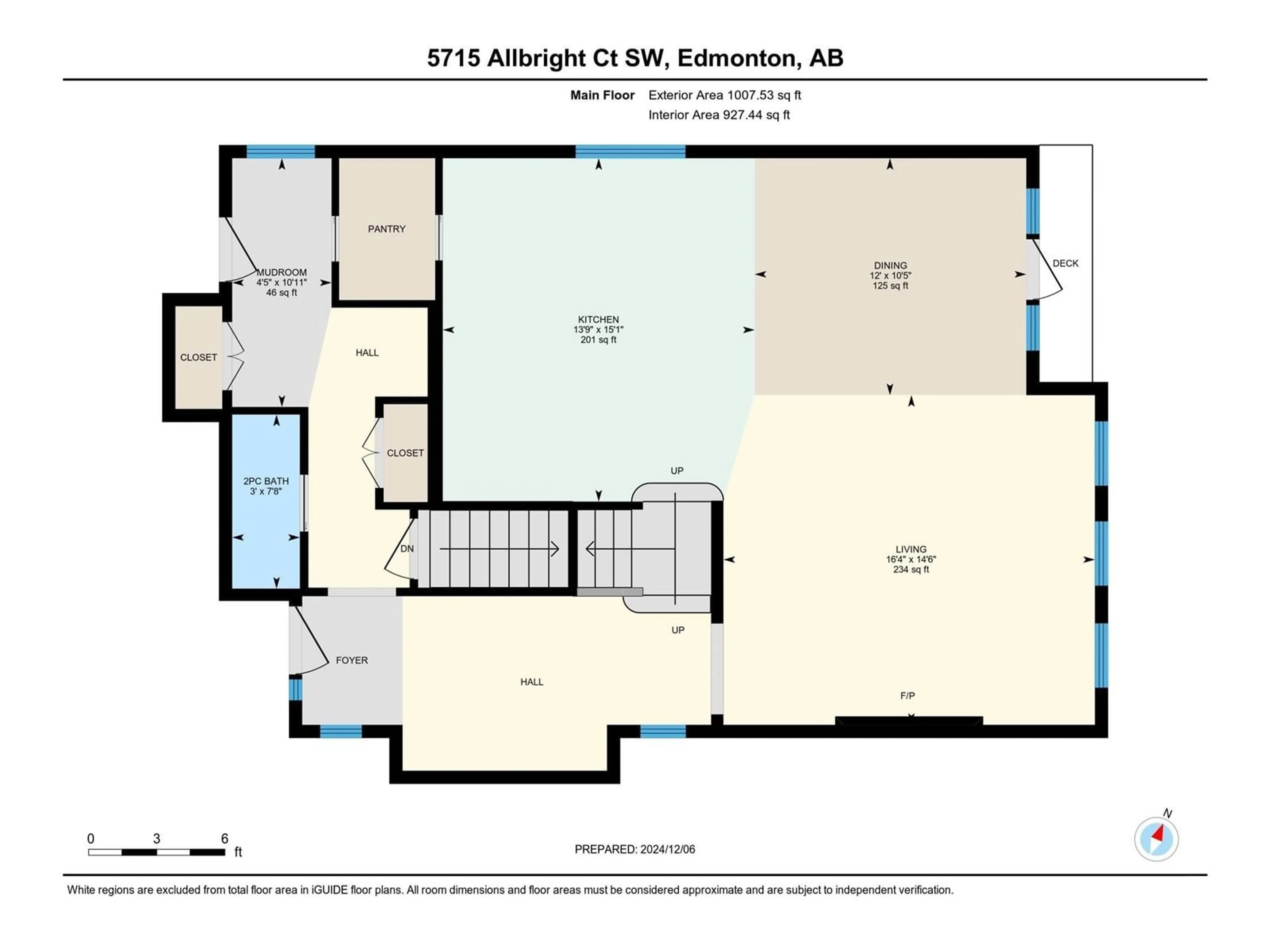 Floor plan for 5715 ALLBRIGHT CO SW, Edmonton Alberta T6W3T9