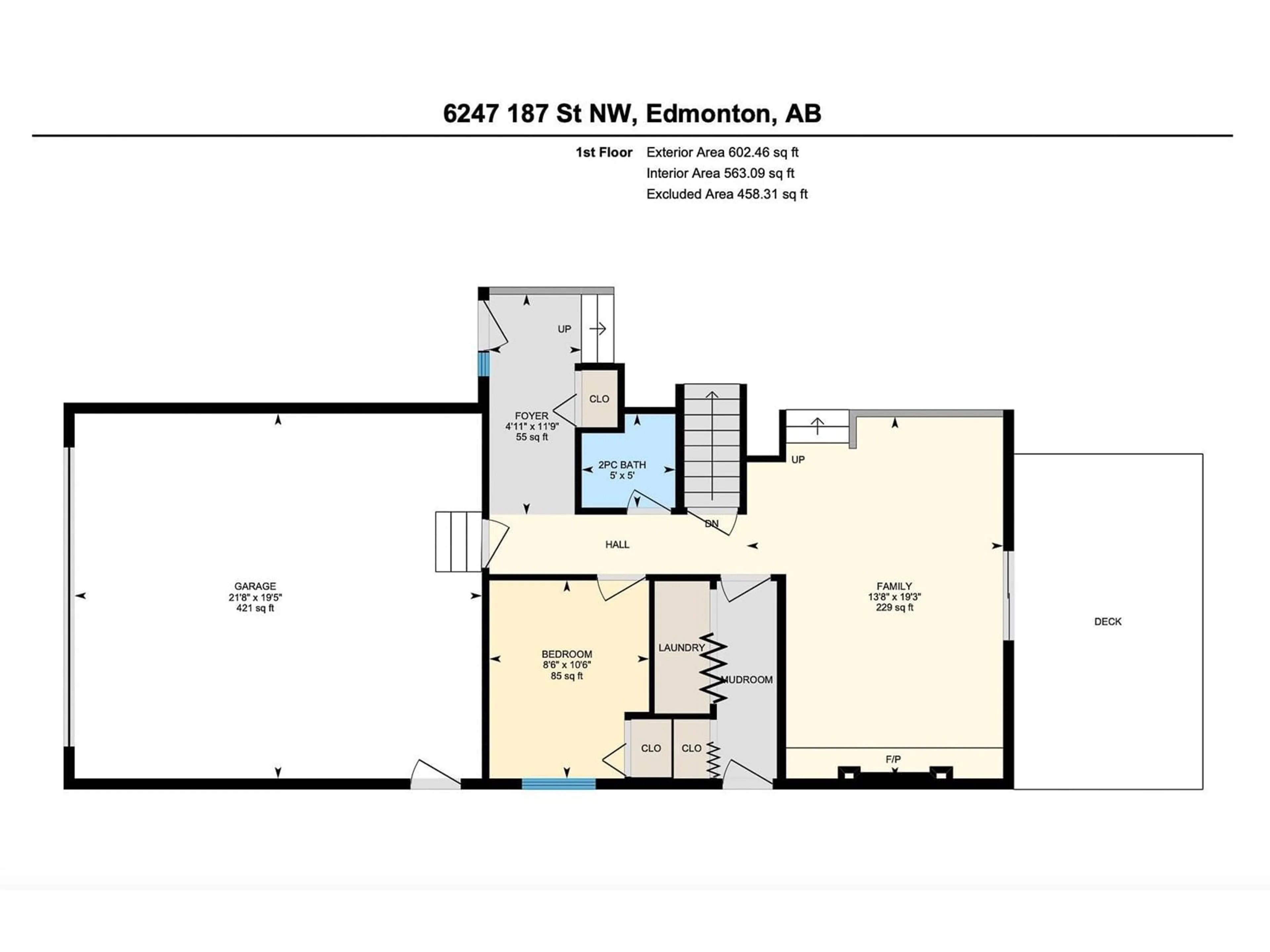 Floor plan for 6247 187 ST NW, Edmonton Alberta T5T2R7