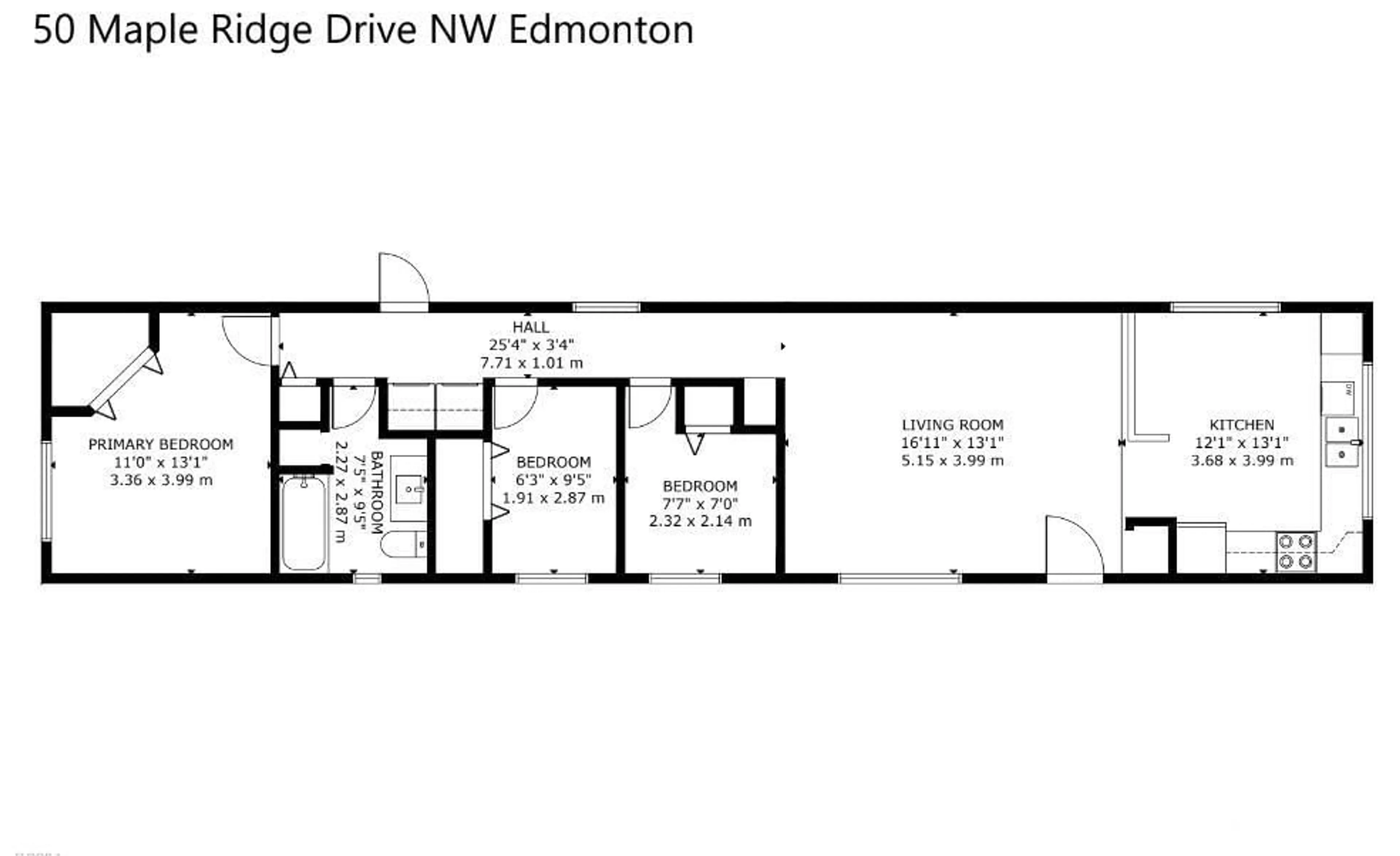 Floor plan for 50 Maple Ridge DR NW, Edmonton Alberta T6P1A7