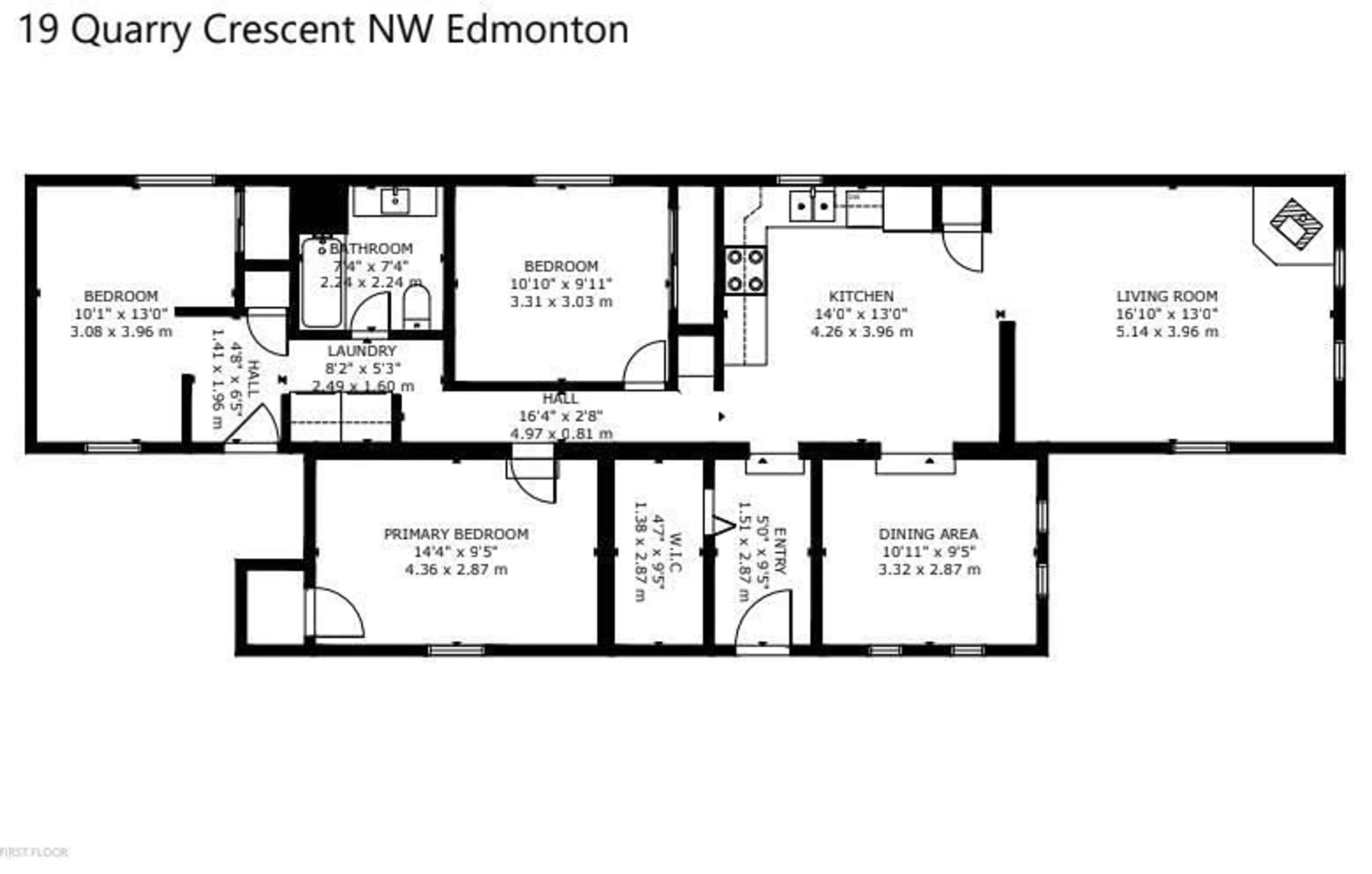 Floor plan for 19 Quarry CR NW, Edmonton Alberta T6P1B8