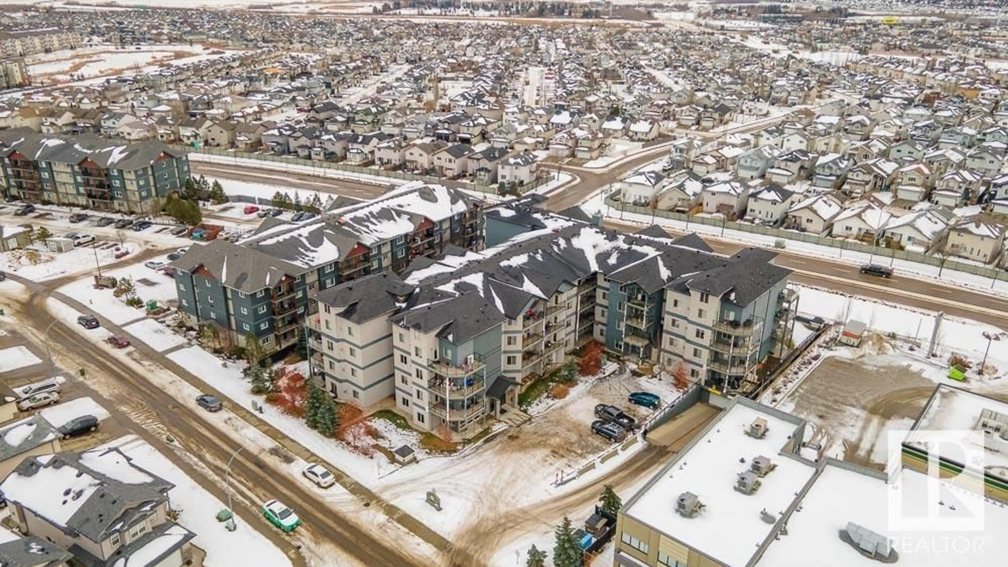 A pic from exterior of the house or condo, the view of city buildings for #207 16235 51 ST NW NW, Edmonton Alberta T5Y0V3