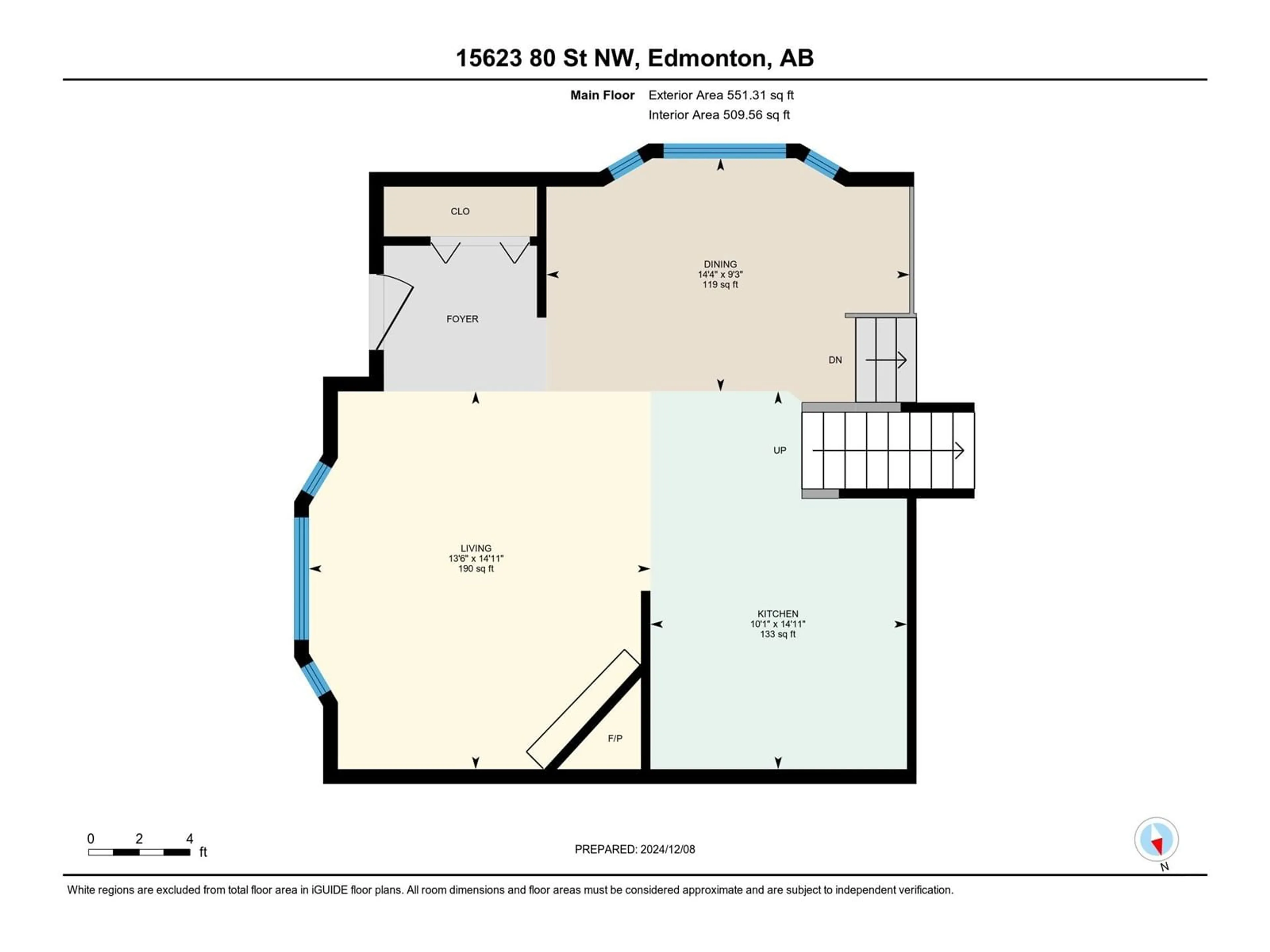 Floor plan for 15623 80 ST NW, Edmonton Alberta T5Z2T5