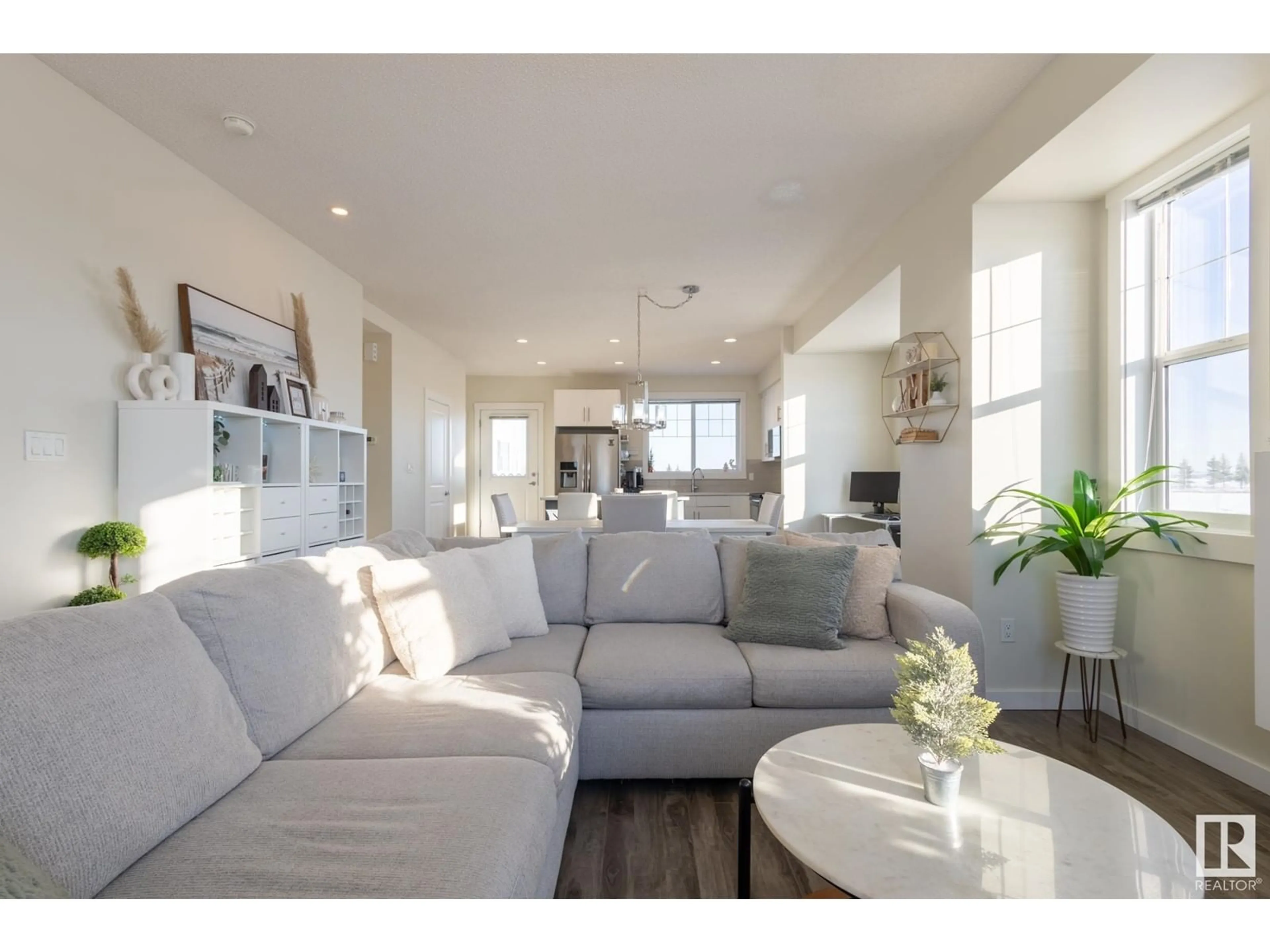 Living room, wood floors for #2208 8530 94 ST, Fort Saskatchewan Alberta T8L2R6