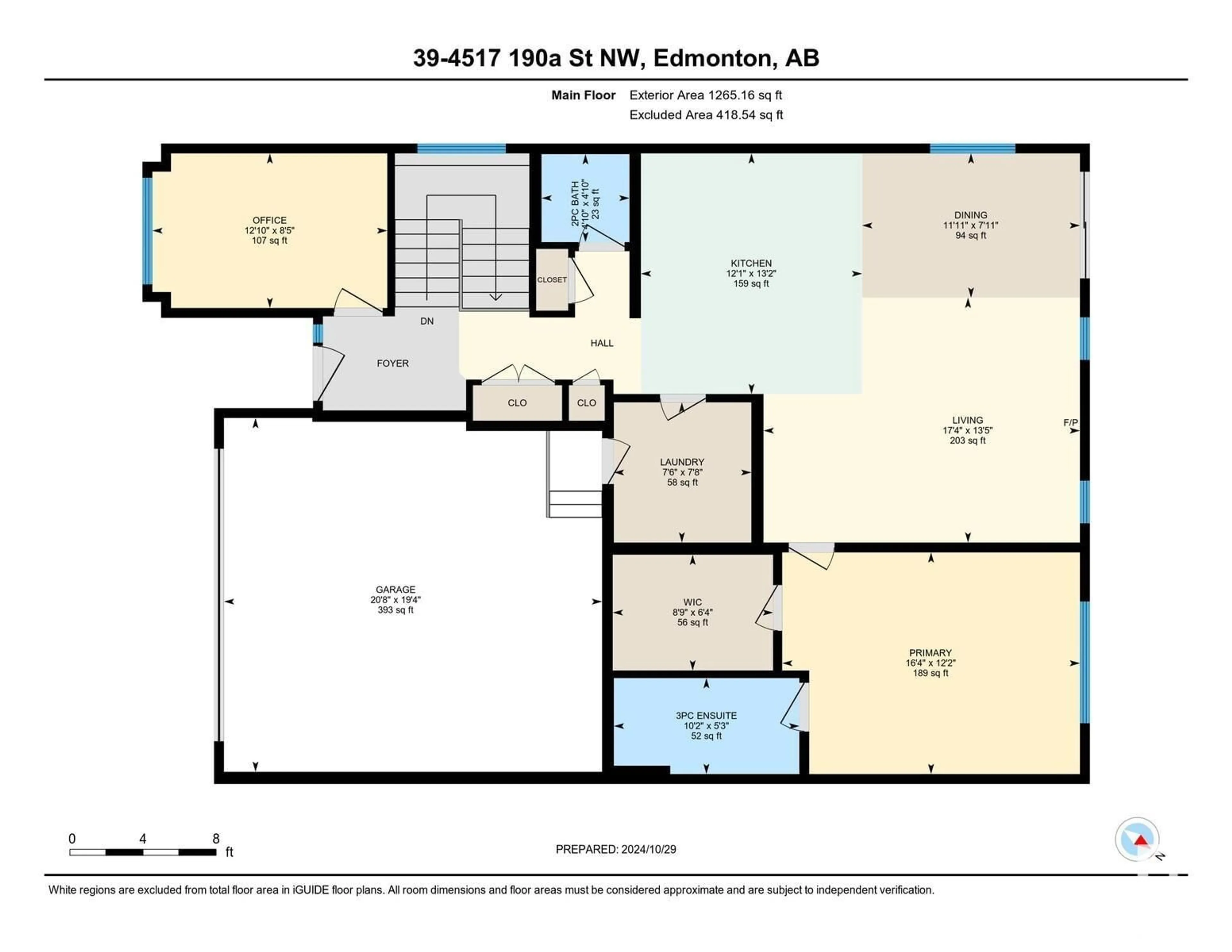 Floor plan for #39 4517 190A ST NW, Edmonton Alberta T6M0R4