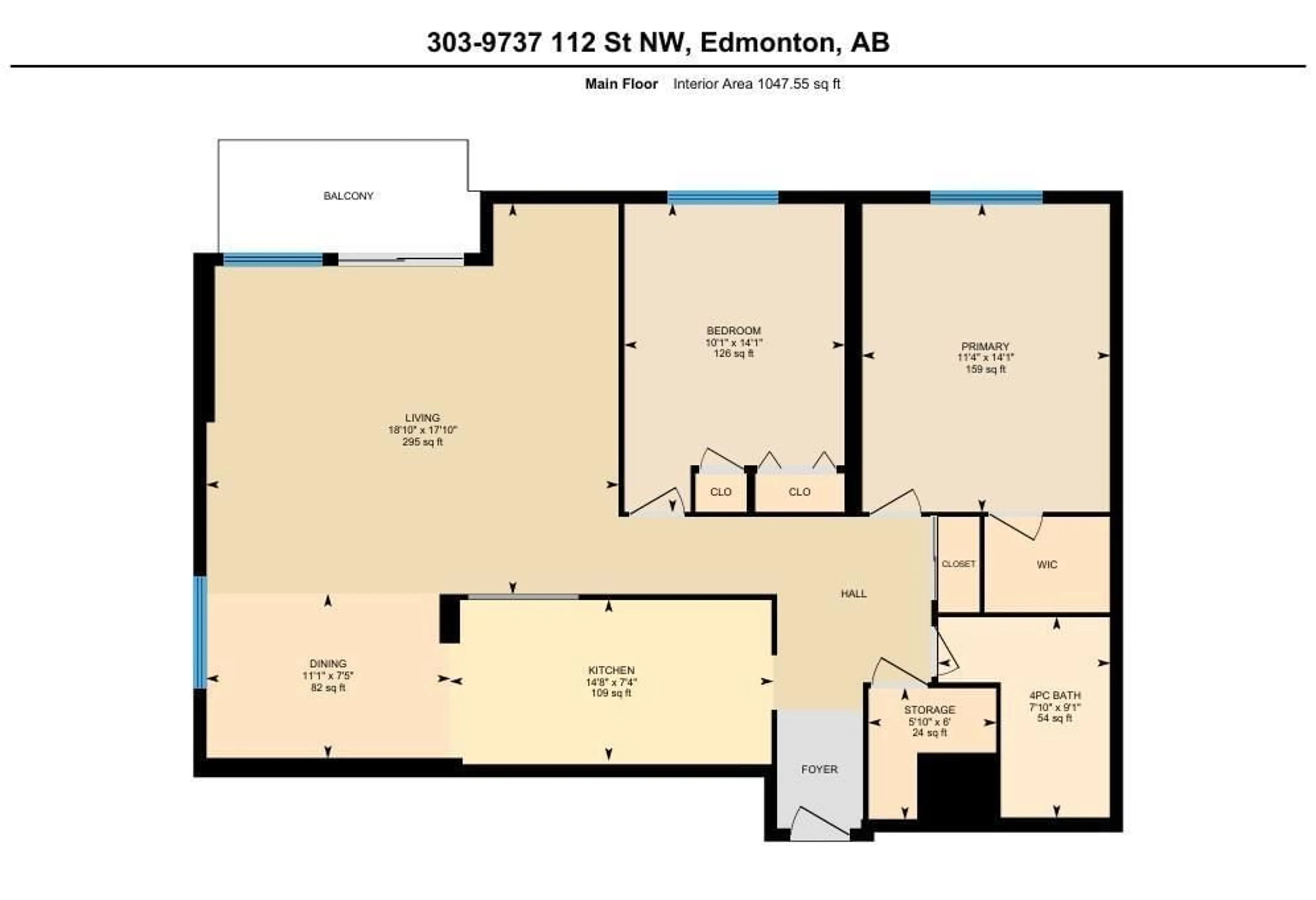 Floor plan for #303 9737 112 ST NW, Edmonton Alberta T5K1L3