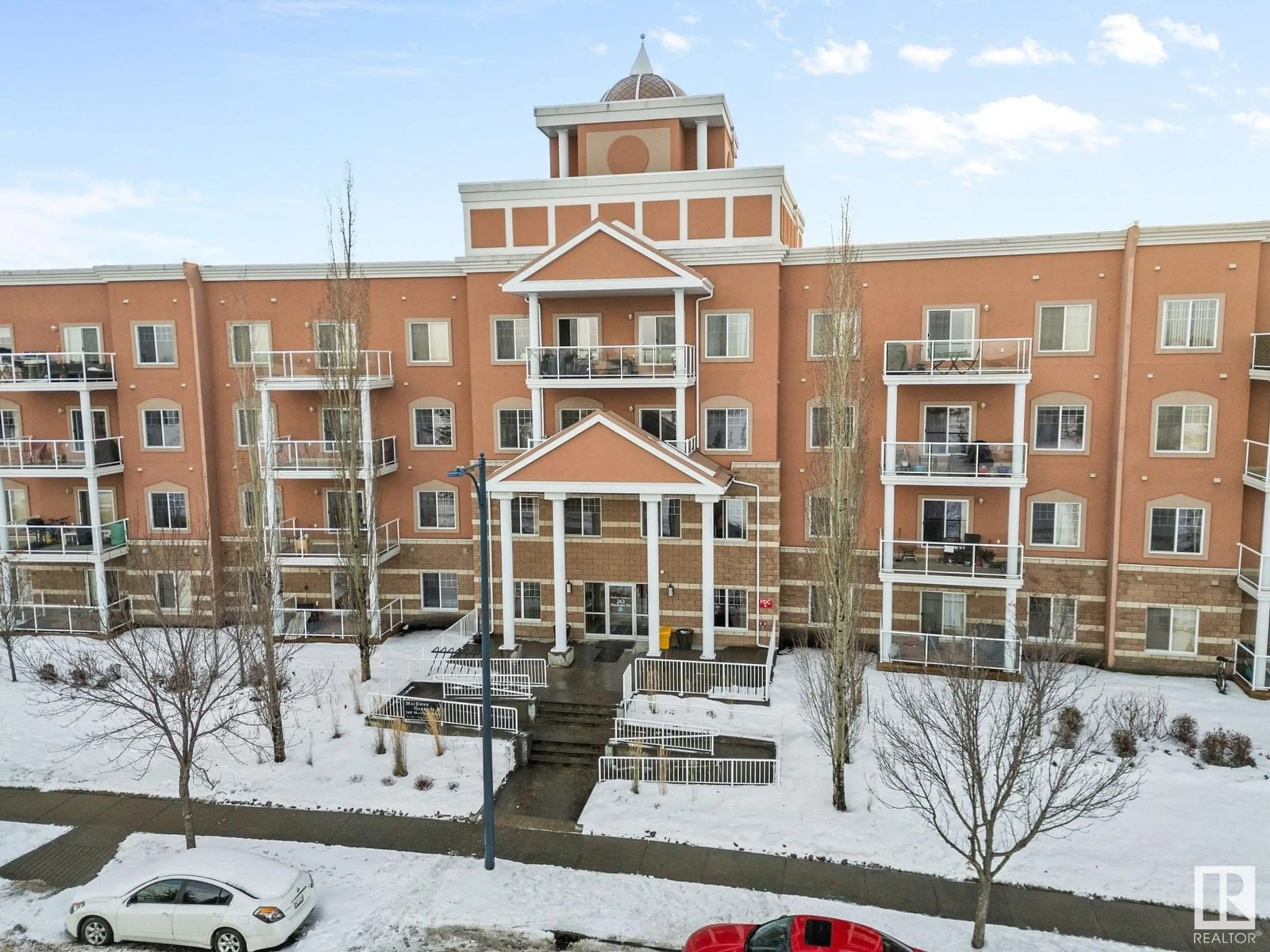 A pic from outside/outdoor area/front of a property/back of a property/a pic from drone, building for #215 263 MACEWAN RD SW, Edmonton Alberta T6W0C4