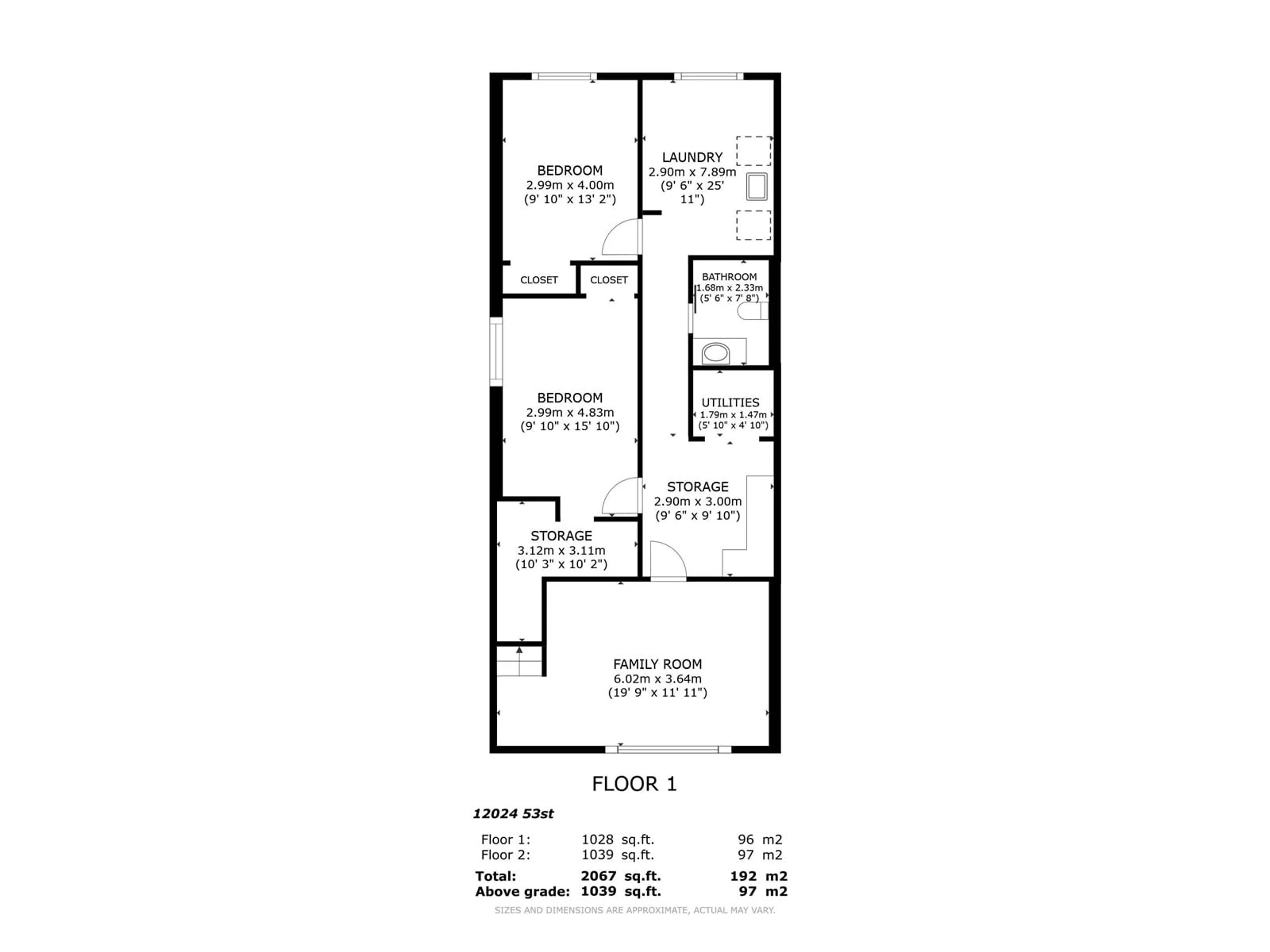 Floor plan for 12024 53 ST NW, Edmonton Alberta T5W3L6