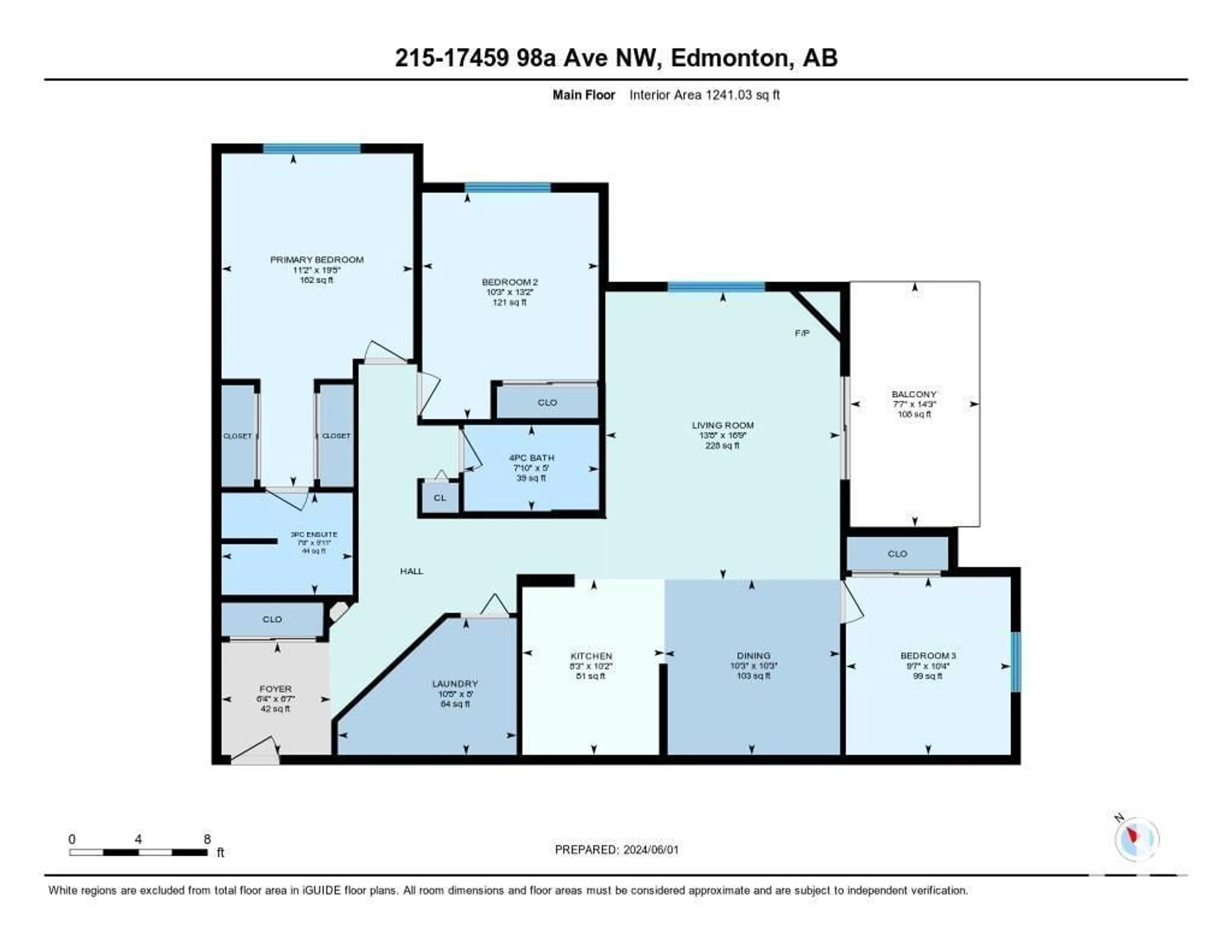 Floor plan for #215 17459 98A AV NW, Edmonton Alberta T5T6H8