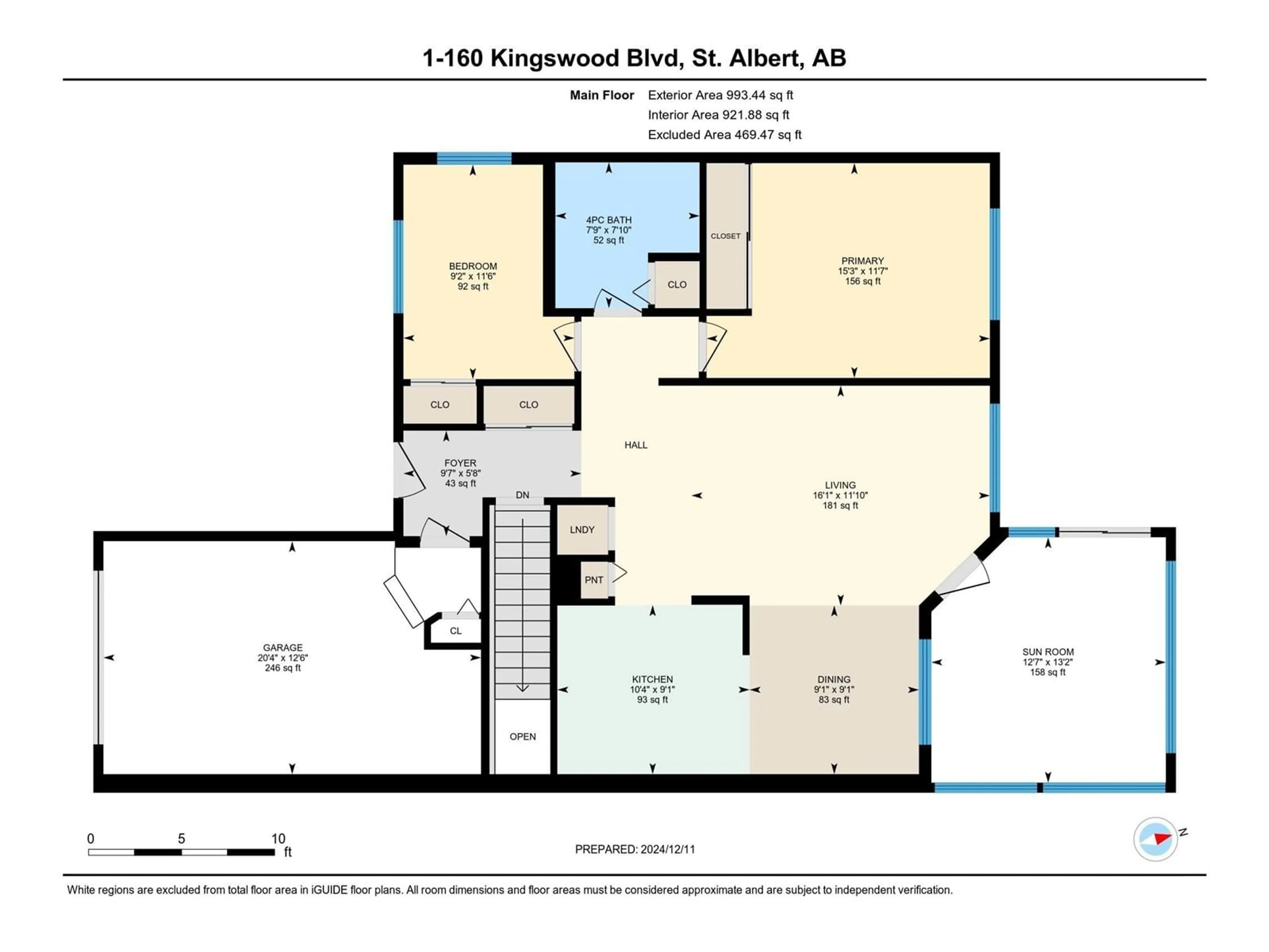 Floor plan for #1 160 KINGSWOOD BV, St. Albert Alberta T8N6Z2