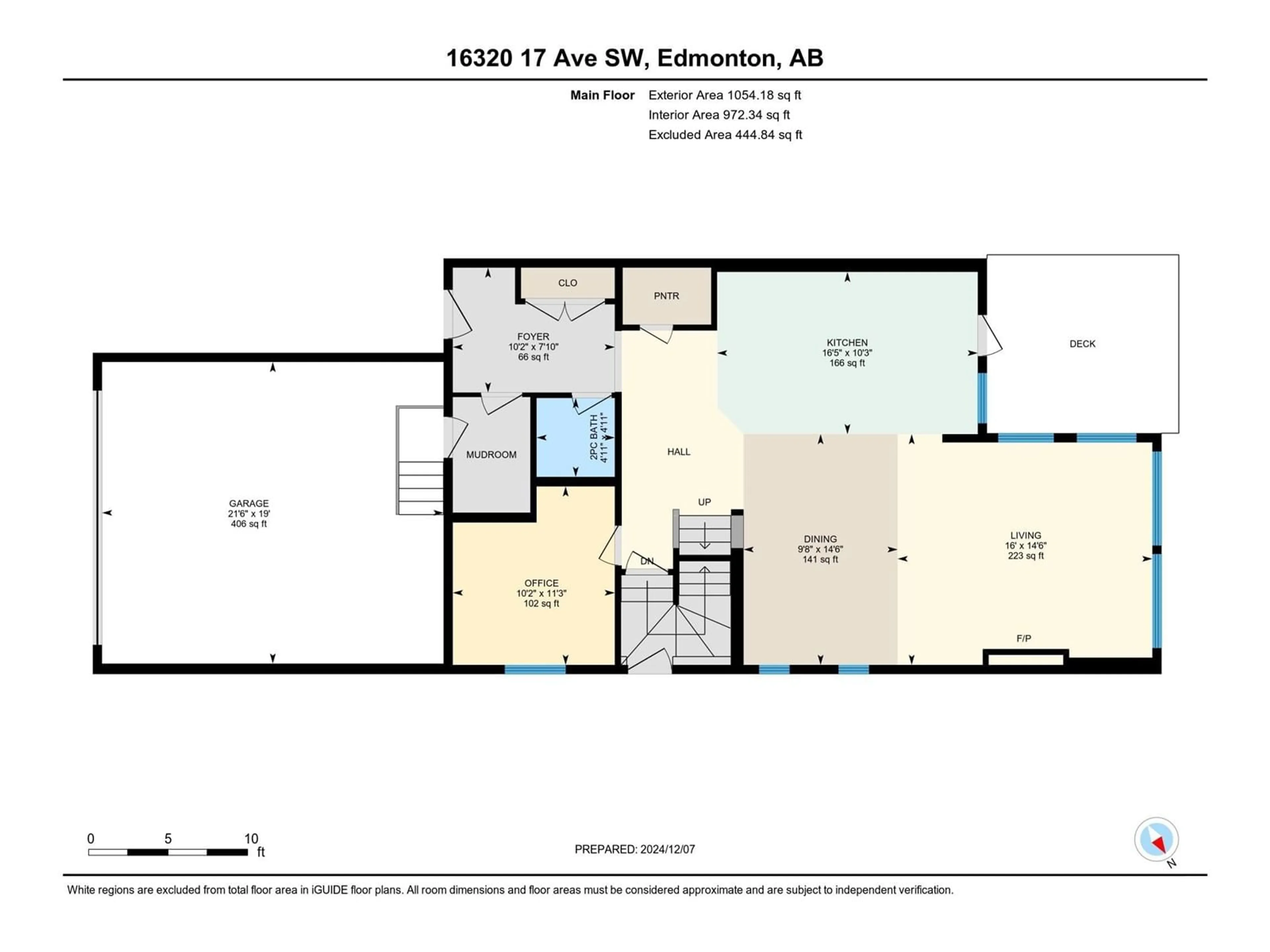 Floor plan for 16320 17 AV SW SW, Edmonton Alberta T6W3P6