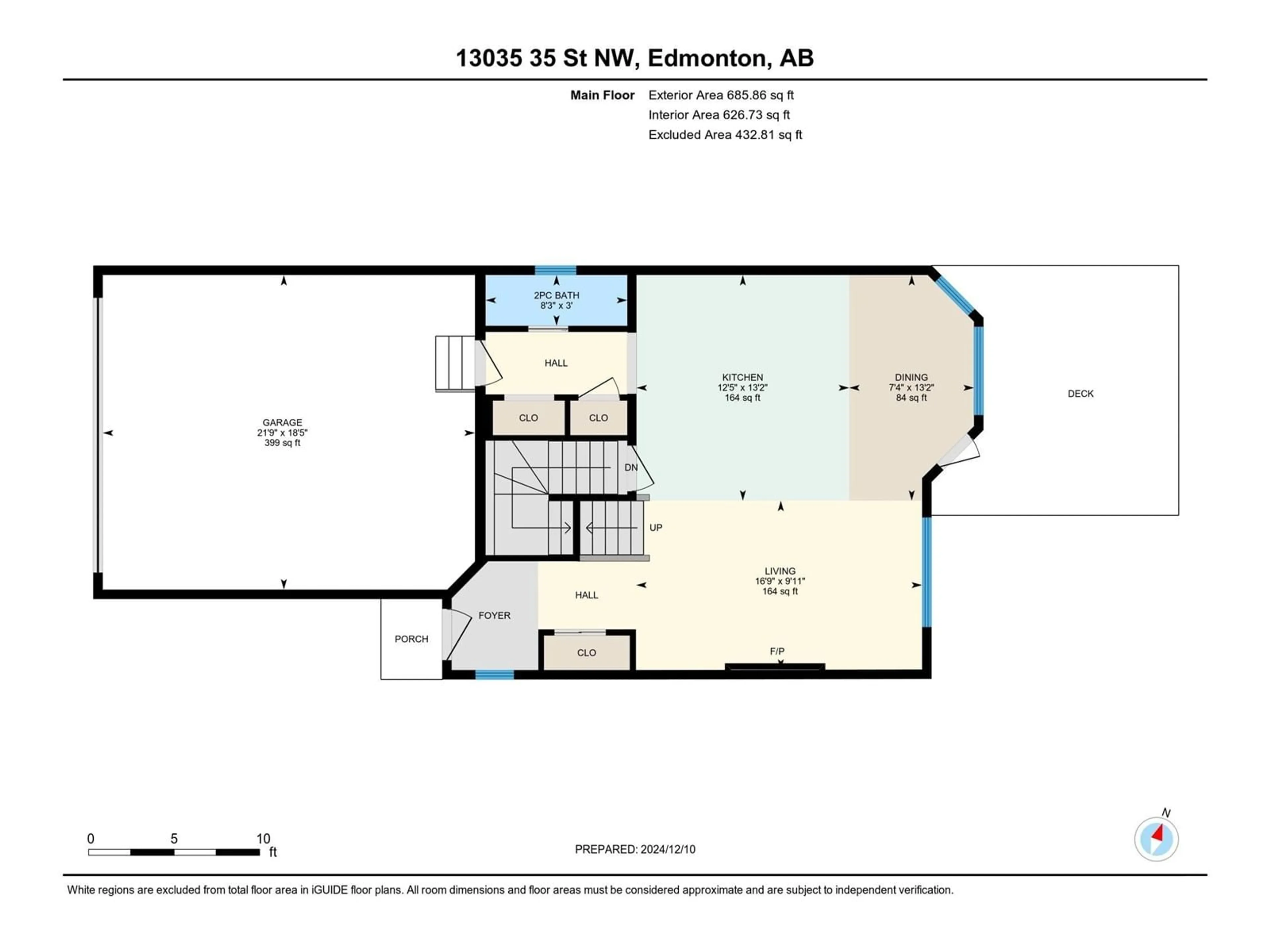 Floor plan for 13035 35 ST NW, Edmonton Alberta T5A5C8