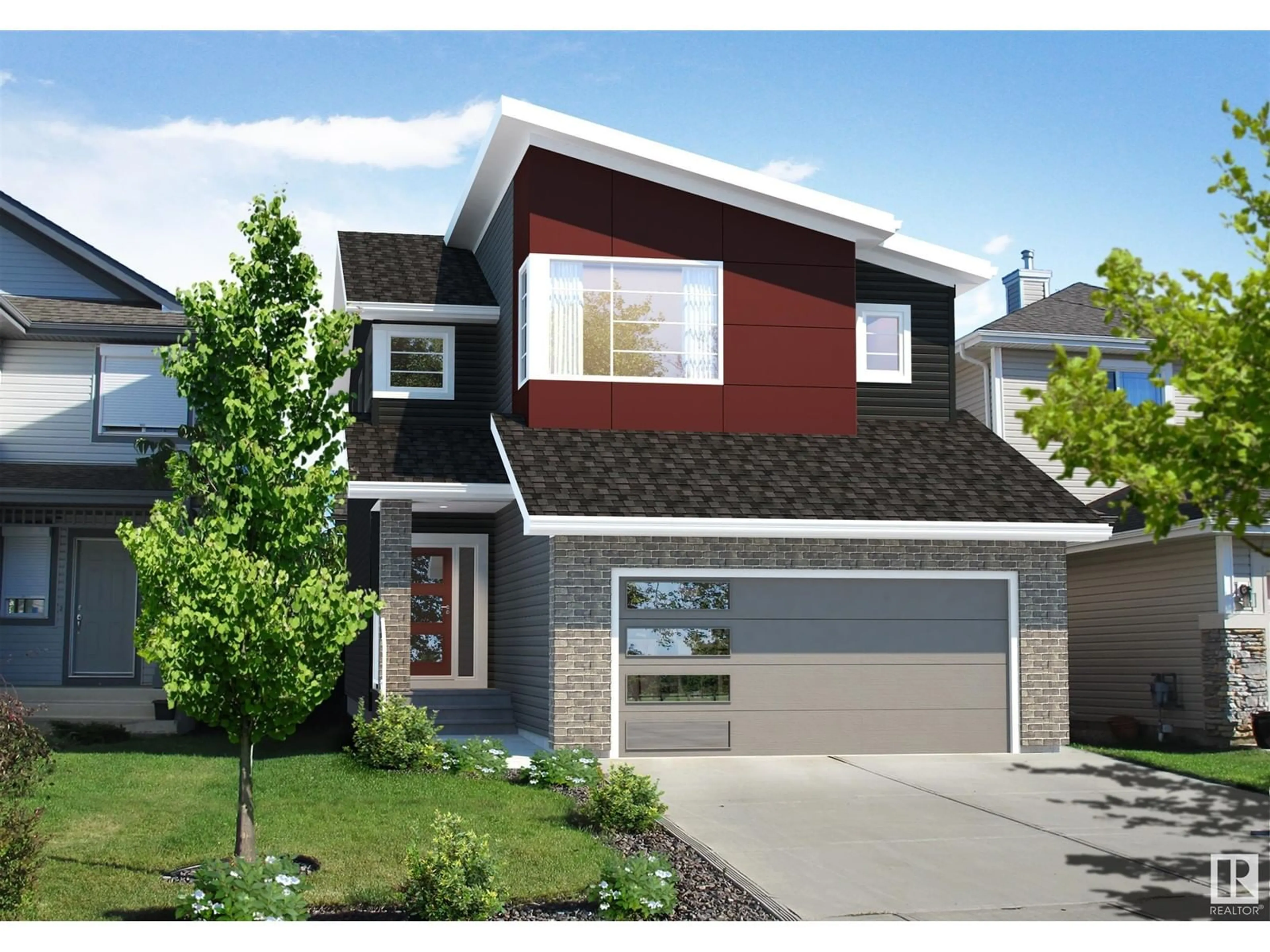 Home with vinyl exterior material, street for 3124 167 ST SW, Edmonton Alberta T6W4R2