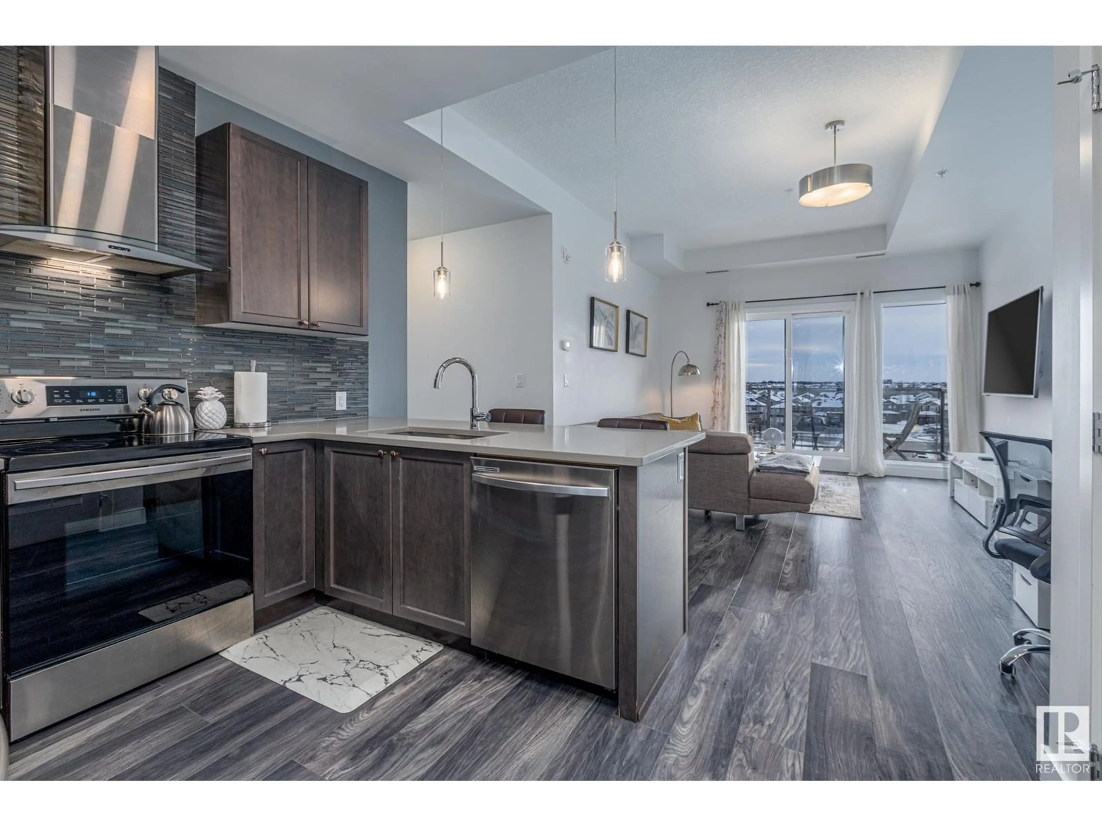 Open concept kitchen, unknown for #512 1316 Windermere WY SW, Edmonton Alberta T6W2J3