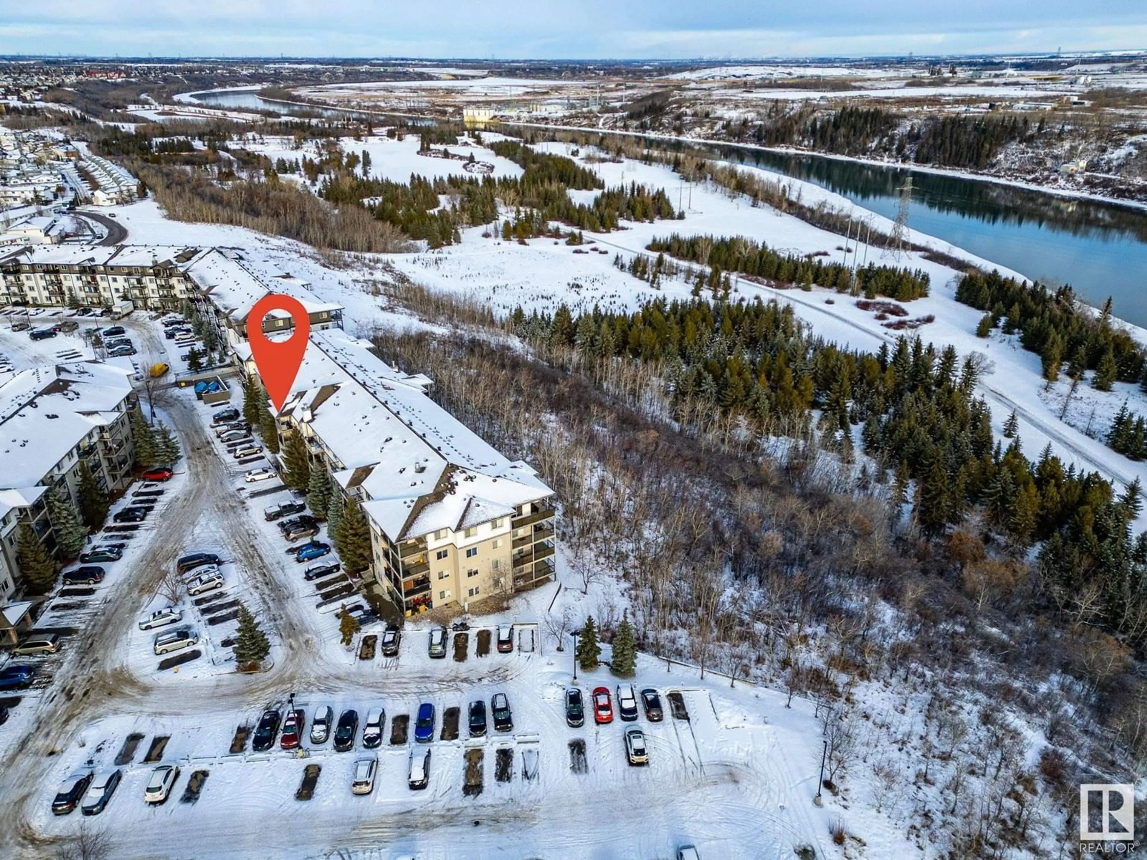 A pic from outside/outdoor area/front of a property/back of a property/a pic from drone, building for #306 1188 HYNDMAN RD NW, Edmonton Alberta T5A0E9