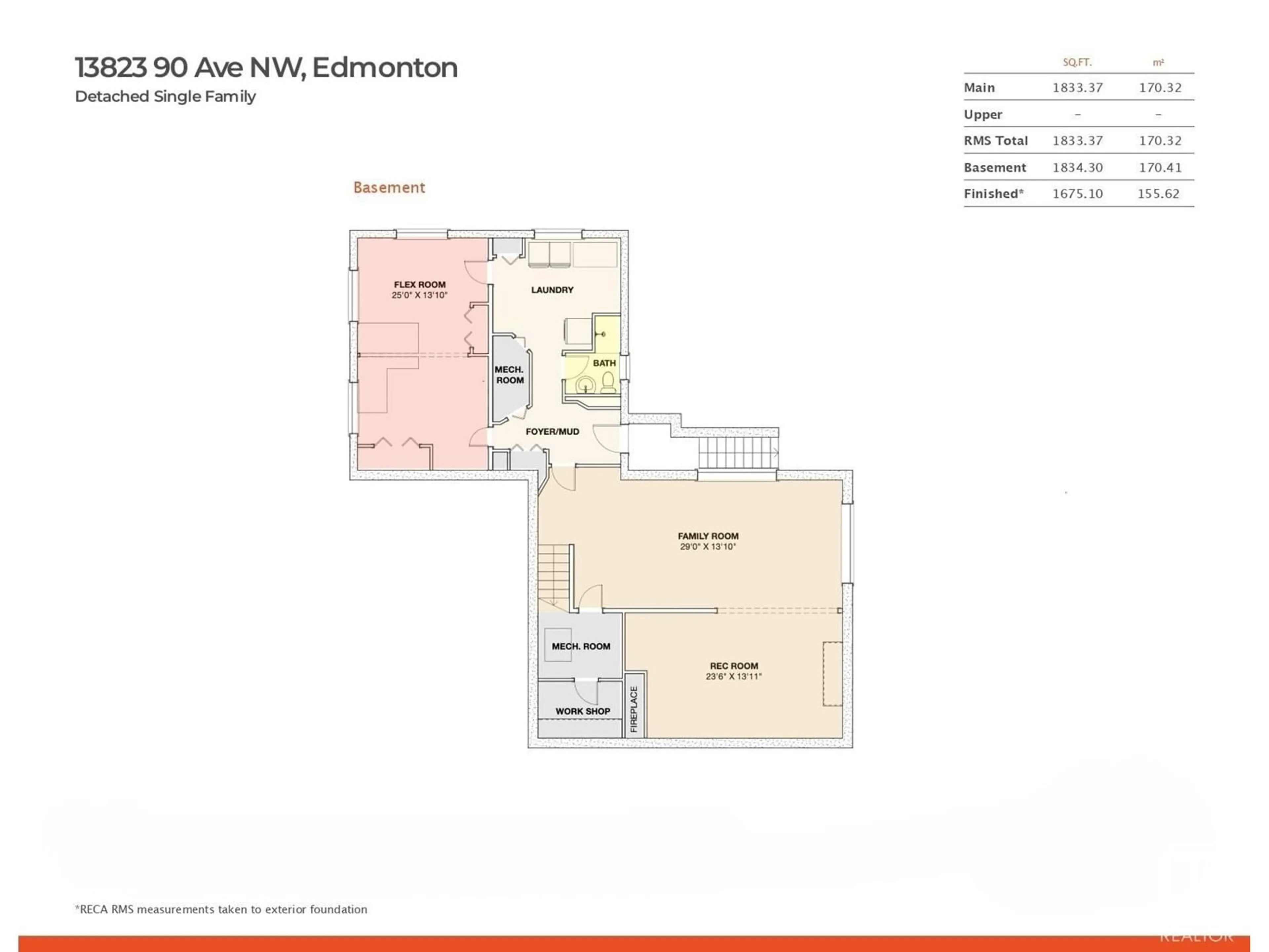 Floor plan for 13823 90 AV NW, Edmonton Alberta T5R4T3