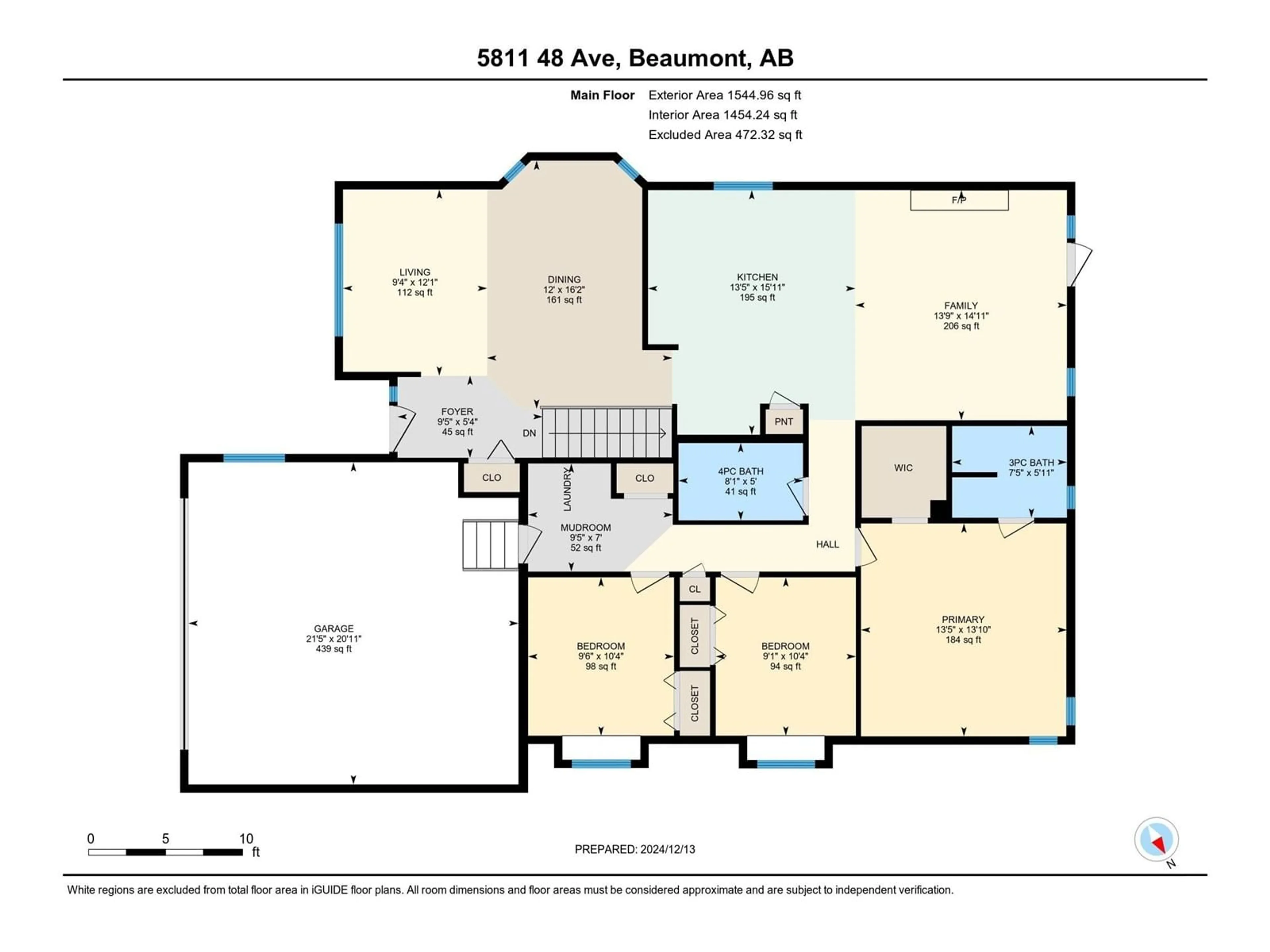 Floor plan for 5811 48 AV, Beaumont Alberta T4X1C1