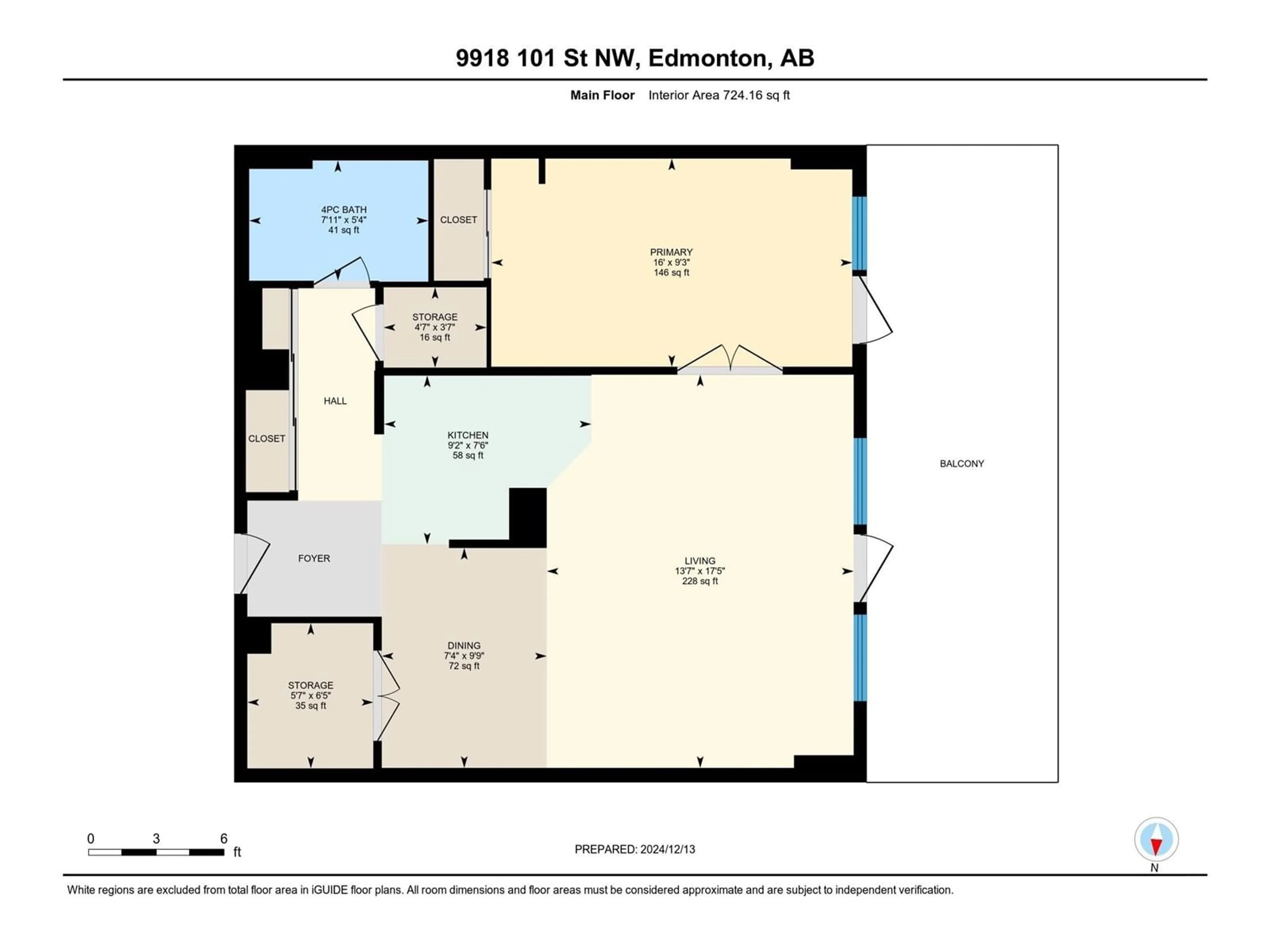 Floor plan for #603 9918 101 ST NW, Edmonton Alberta T5K2L1