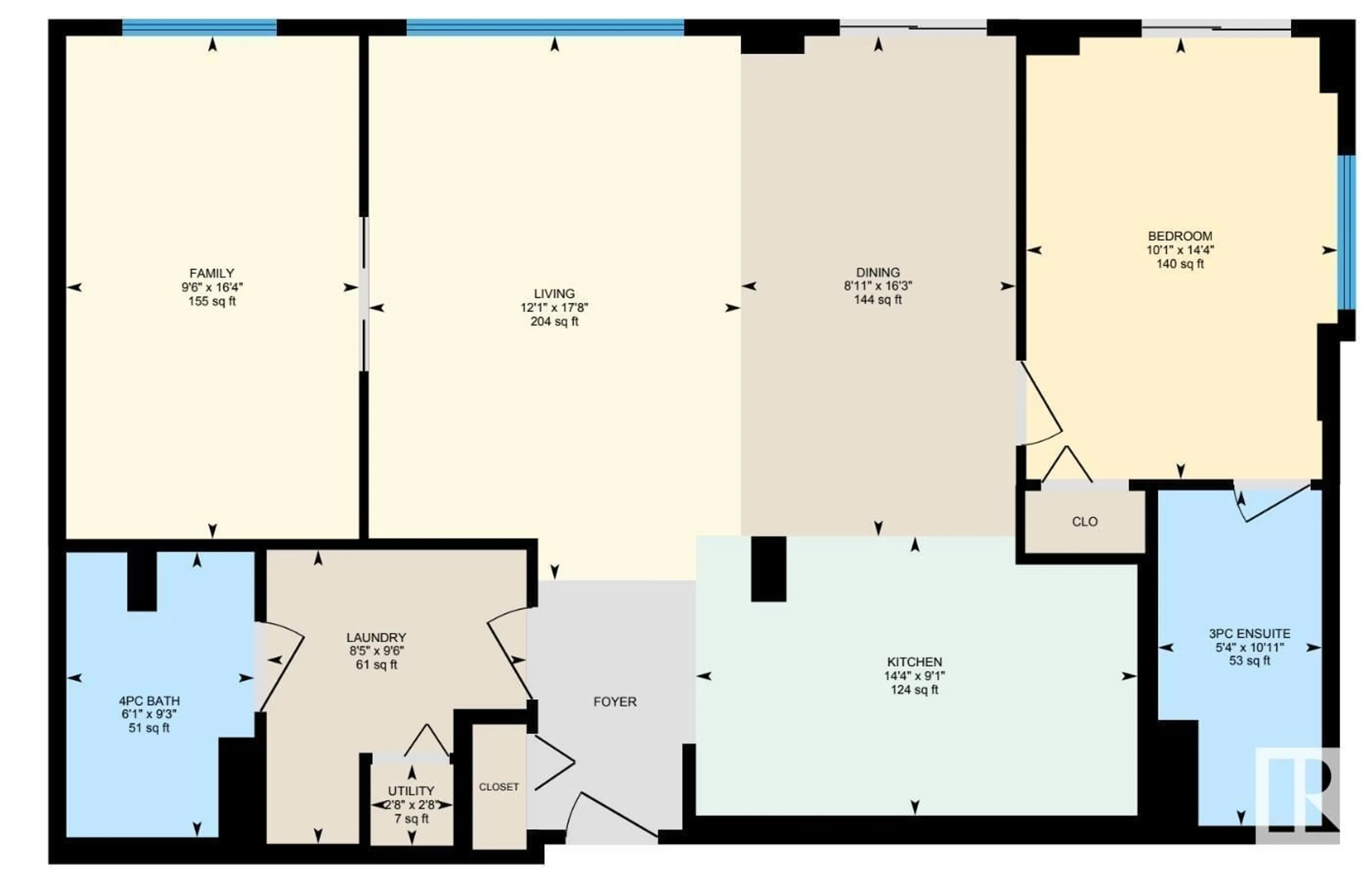 Floor plan for #901 6608 28 AV NW, Edmonton Alberta T6K2R1