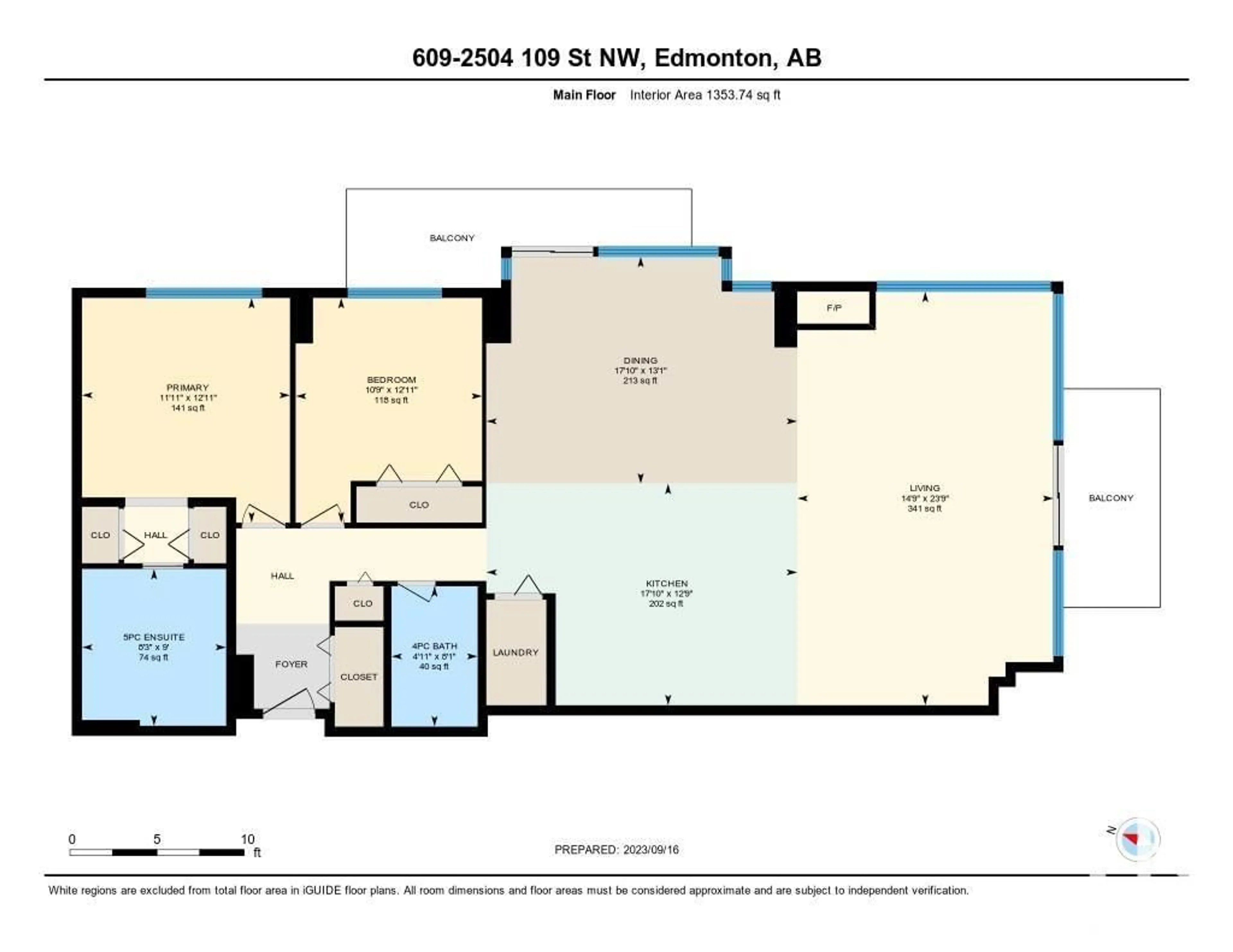 Floor plan for #609 2504 109 ST NW, Edmonton Alberta T6J2H3