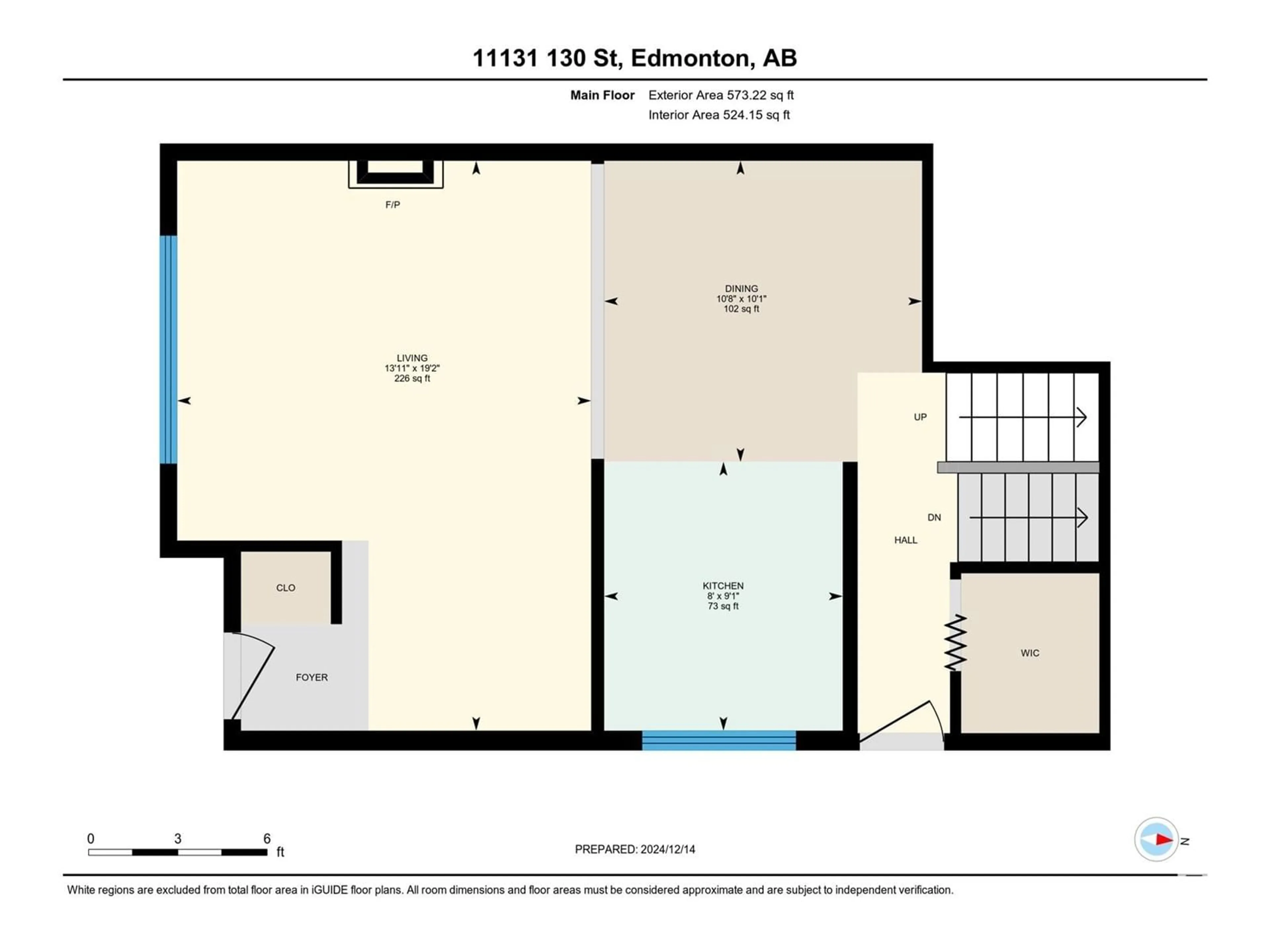 Floor plan for 11131 130 ST NW, Edmonton Alberta T5M0Z9