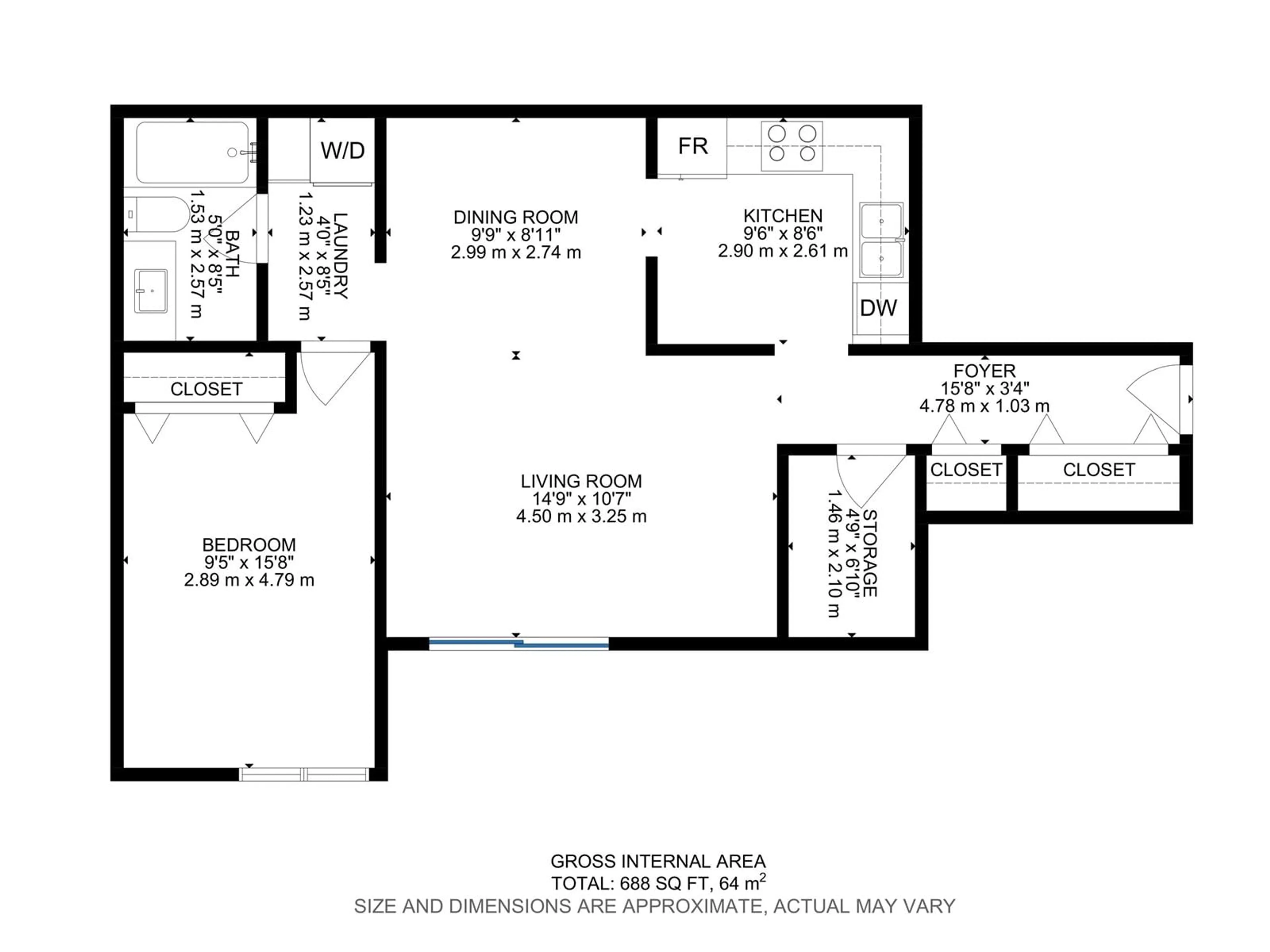 Floor plan for #101 7403 171 ST NW, Edmonton Alberta T5T2R1