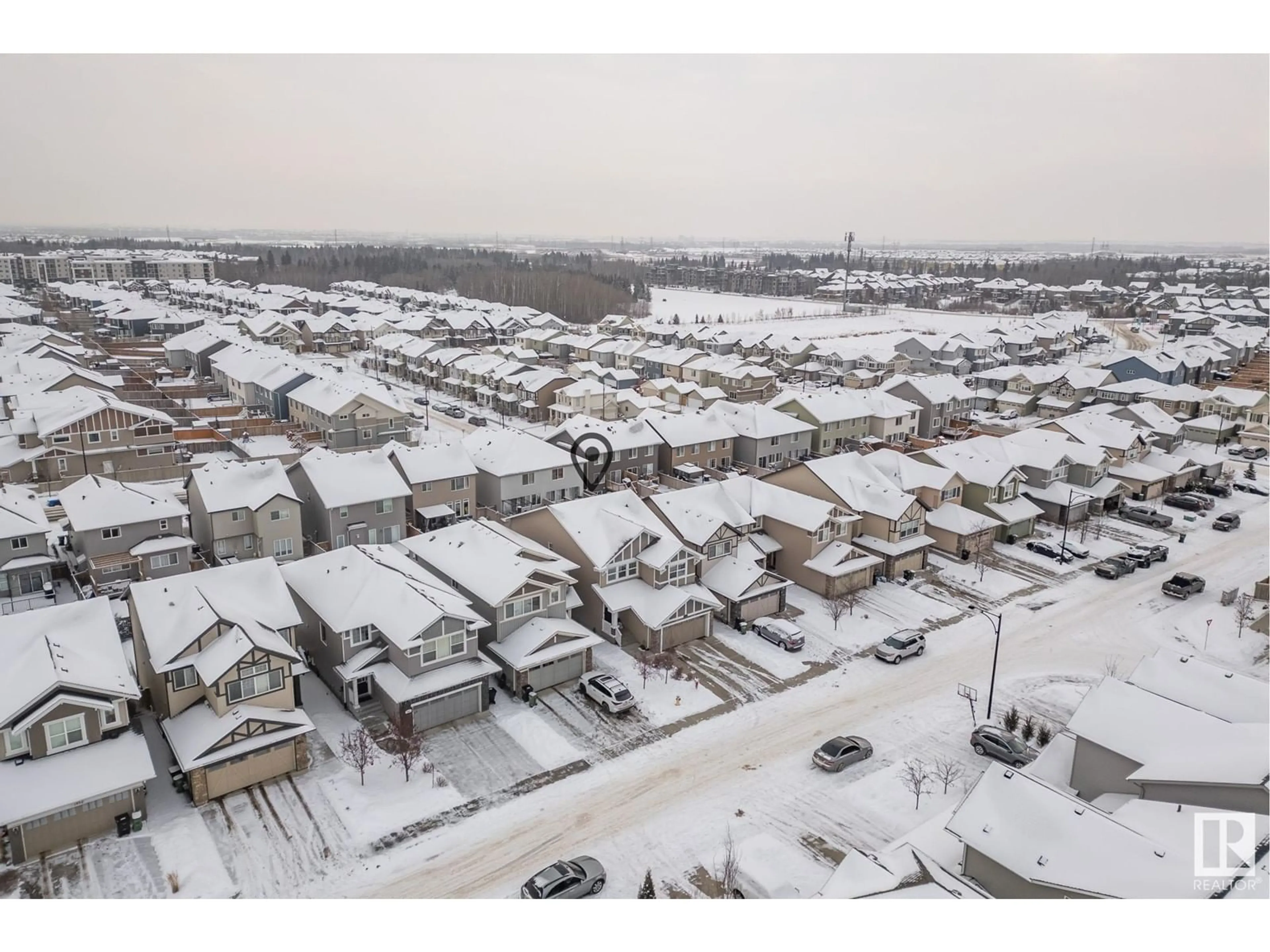 A pic from outside/outdoor area/front of a property/back of a property/a pic from drone, street for 7844 ERASMUS WD NW, Edmonton Alberta T6M0S3