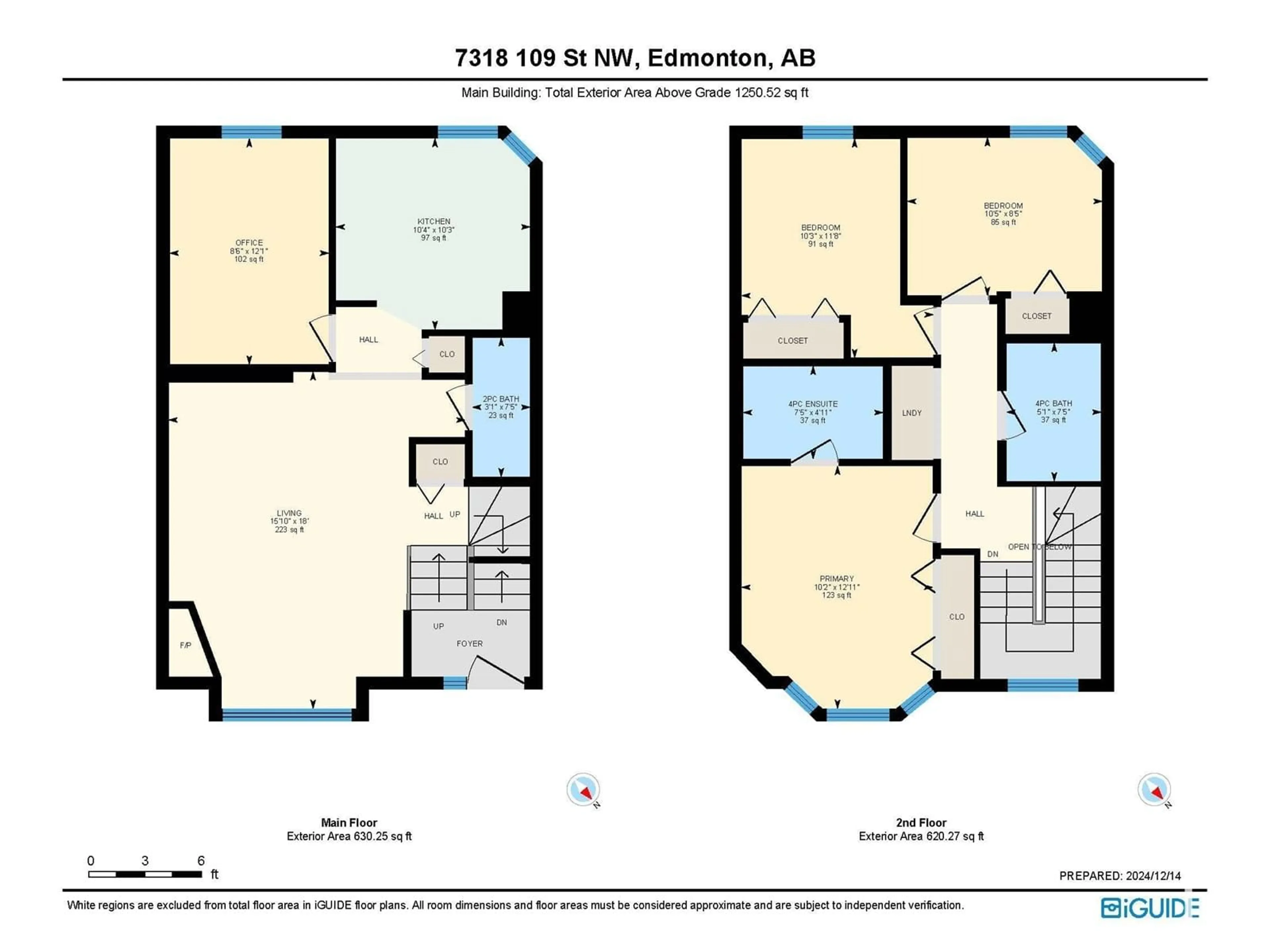 Floor plan for 7318 109 ST NW, Edmonton Alberta T6G2T6