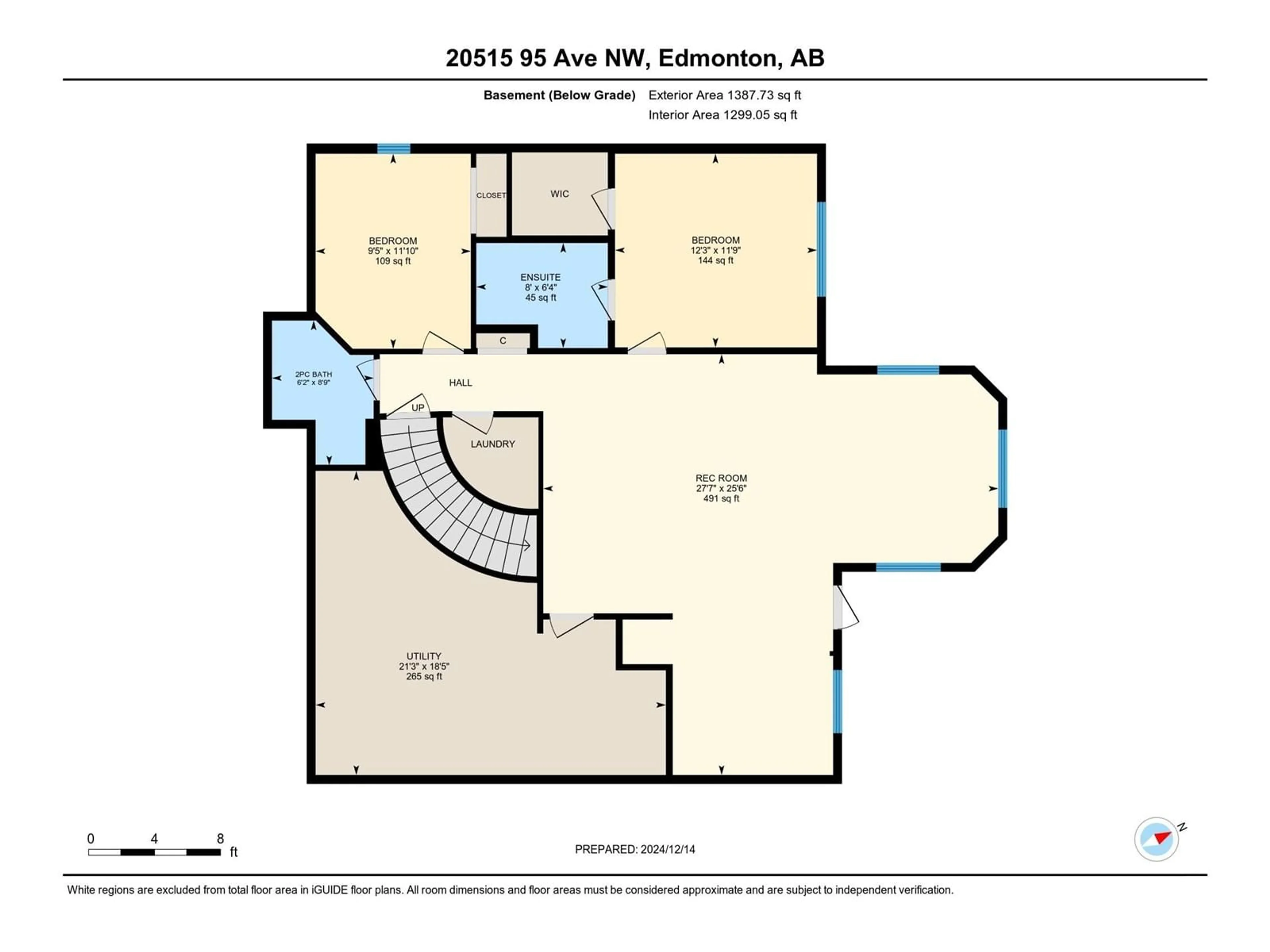 Floor plan for 20515 95 AV NW, Edmonton Alberta T5T4P1