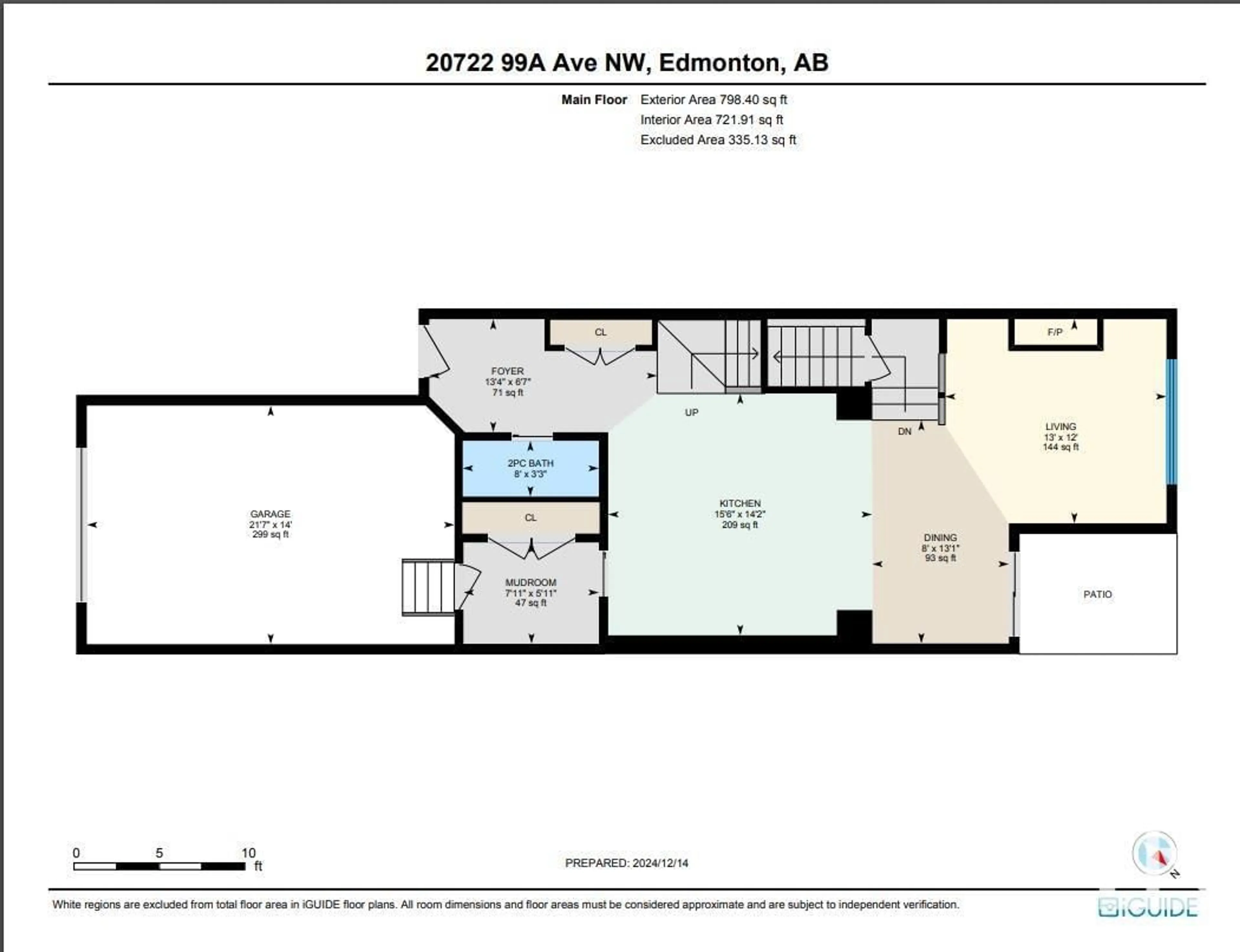 Floor plan for 20722 99A AV NW, Edmonton Alberta T5T3M9