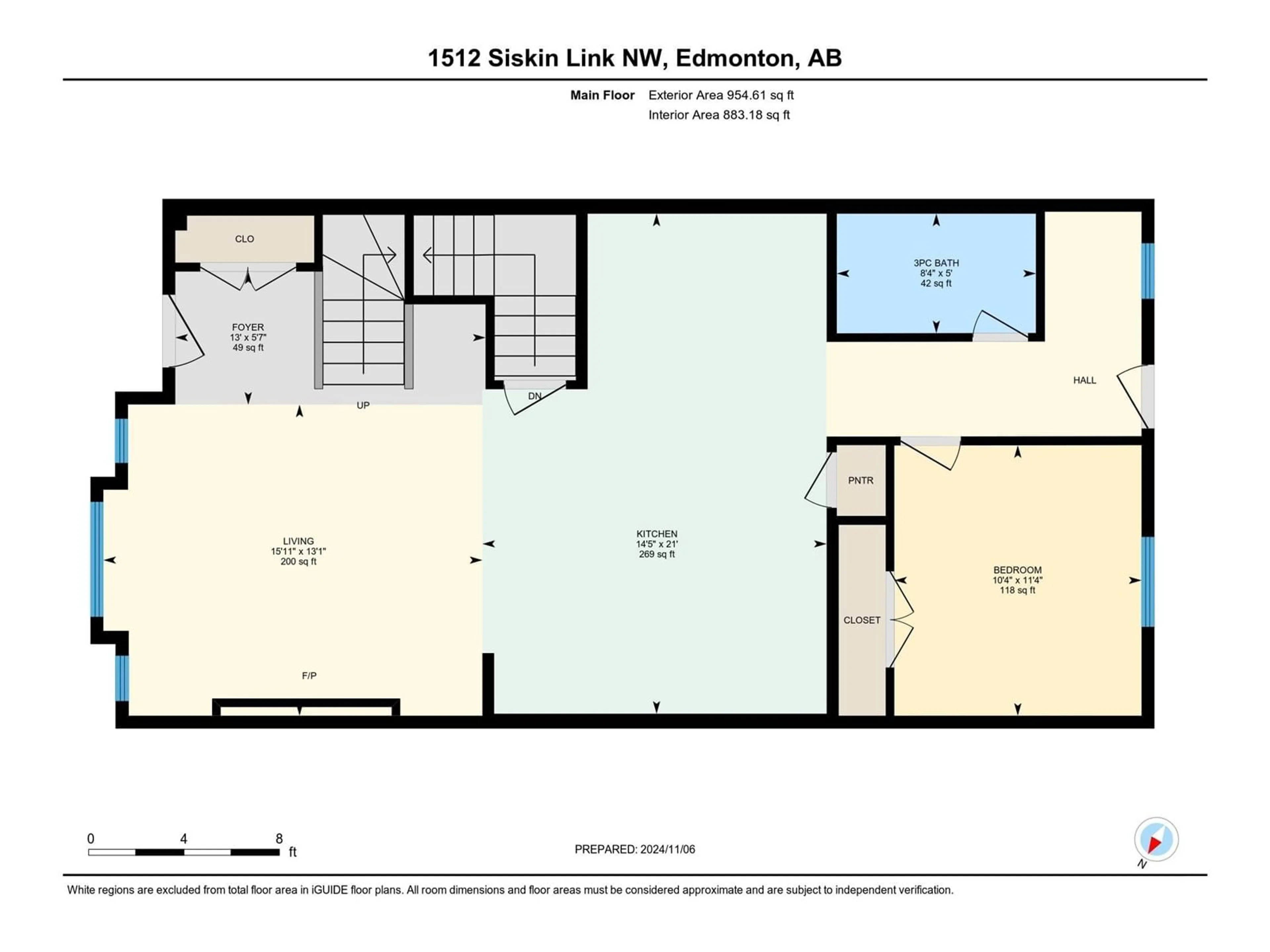 Floor plan for 1512 SISKIN LINK LI NW, Edmonton Alberta T5S0S6