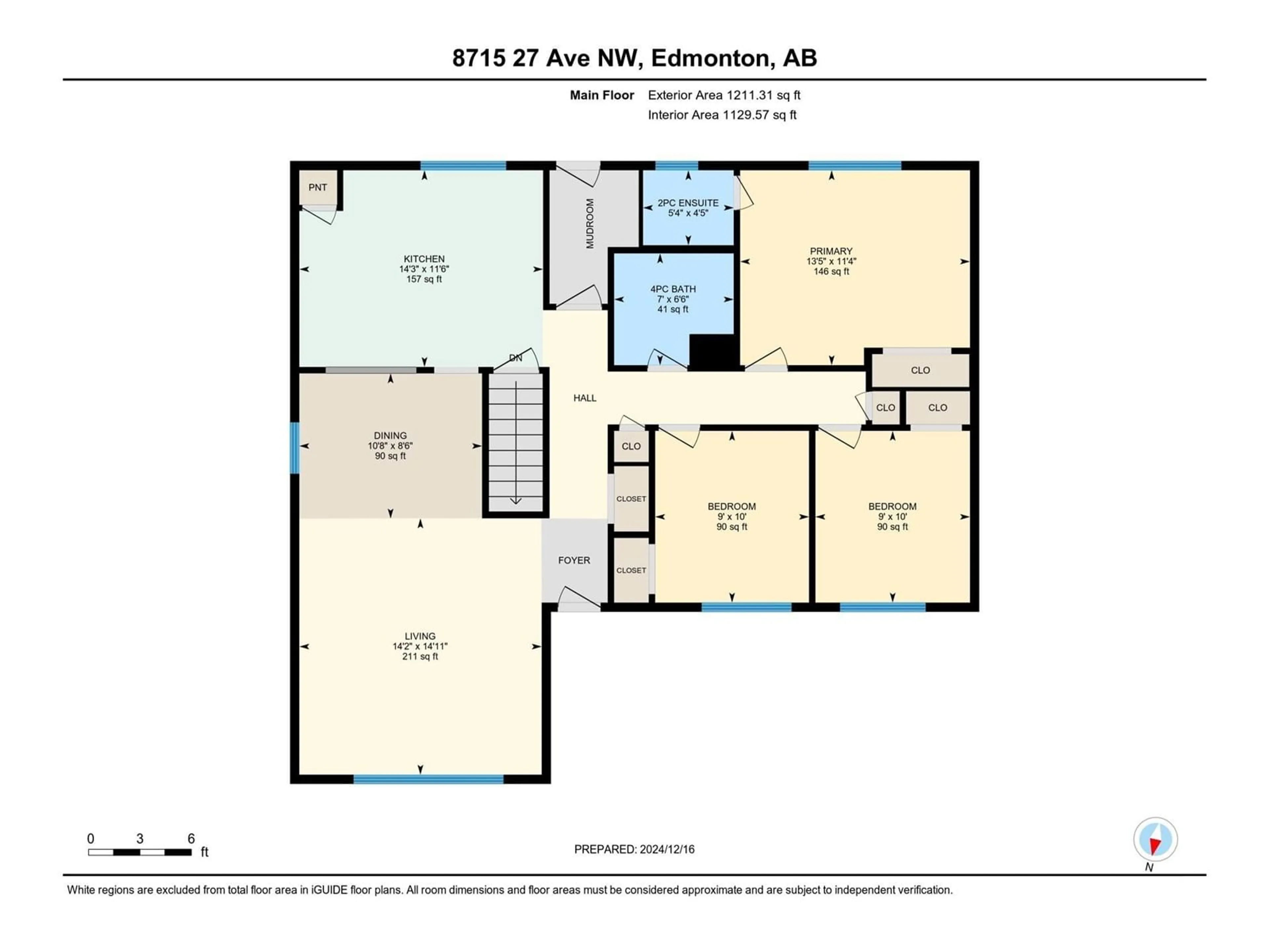 Floor plan for 8715 27 AV NW, Edmonton Alberta T6K2X3