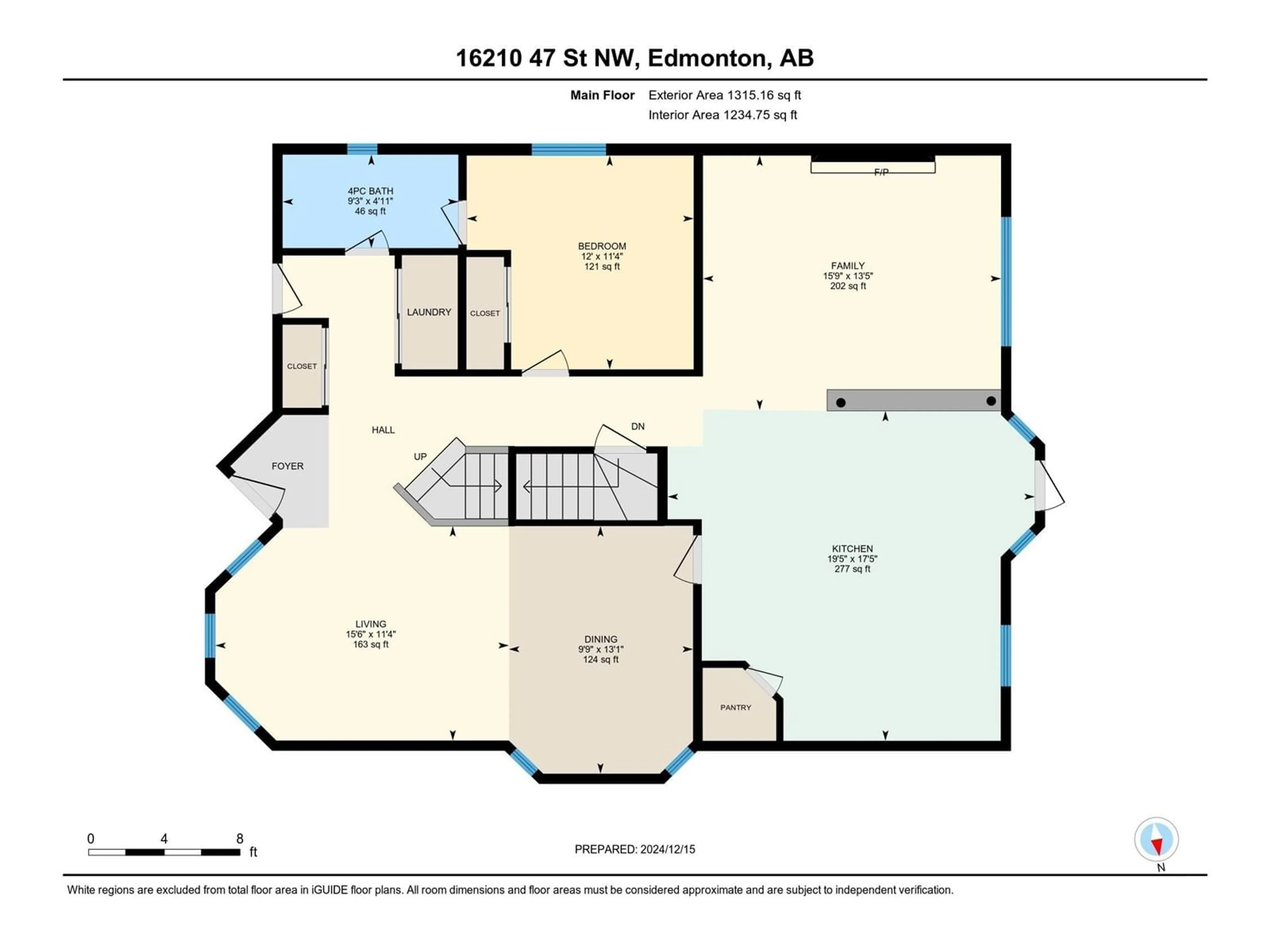 Floor plan for 16210 47 ST NW, Edmonton Alberta T5Y0G8