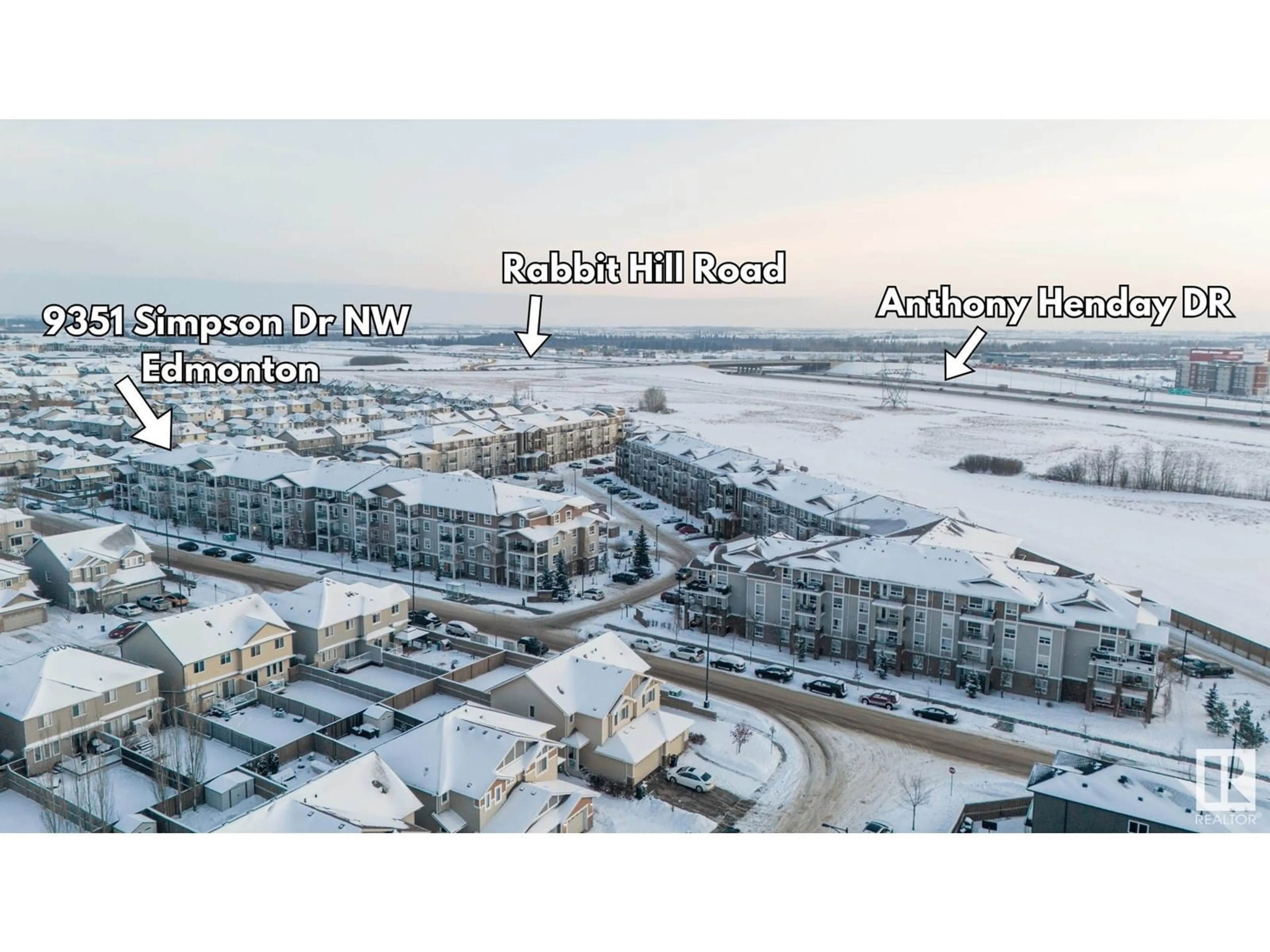 A pic from outside/outdoor area/front of a property/back of a property/a pic from drone, city buildings view from balcony for #3117 9351 SIMPSON DR NW, Edmonton Alberta T6R0N4