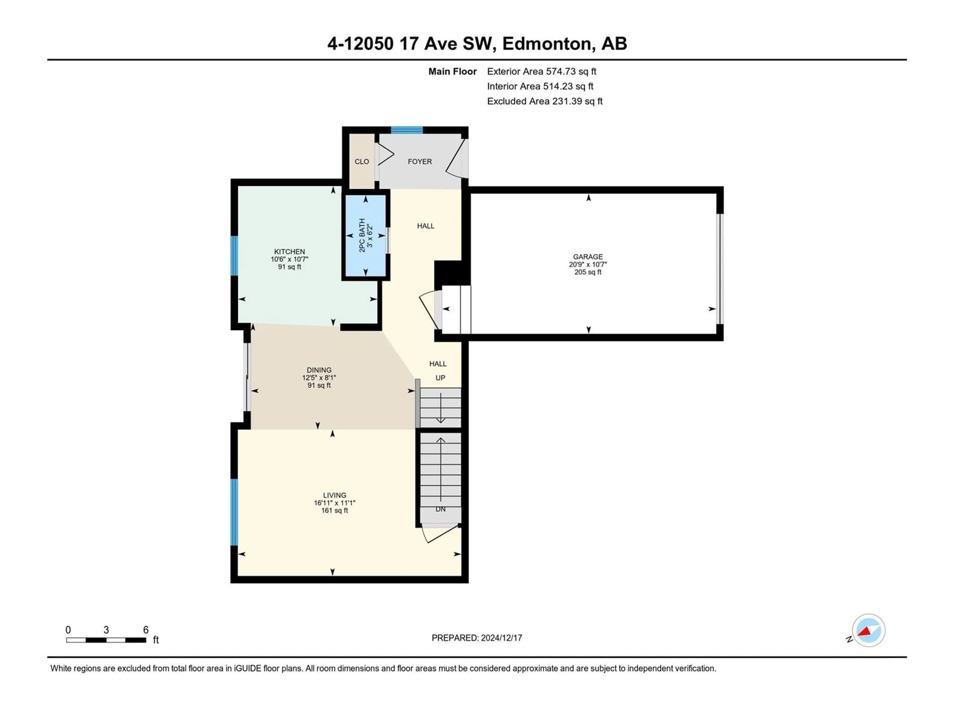 Floor plan for #4 12050 17 AV SW, Edmonton Alberta T6W1X4