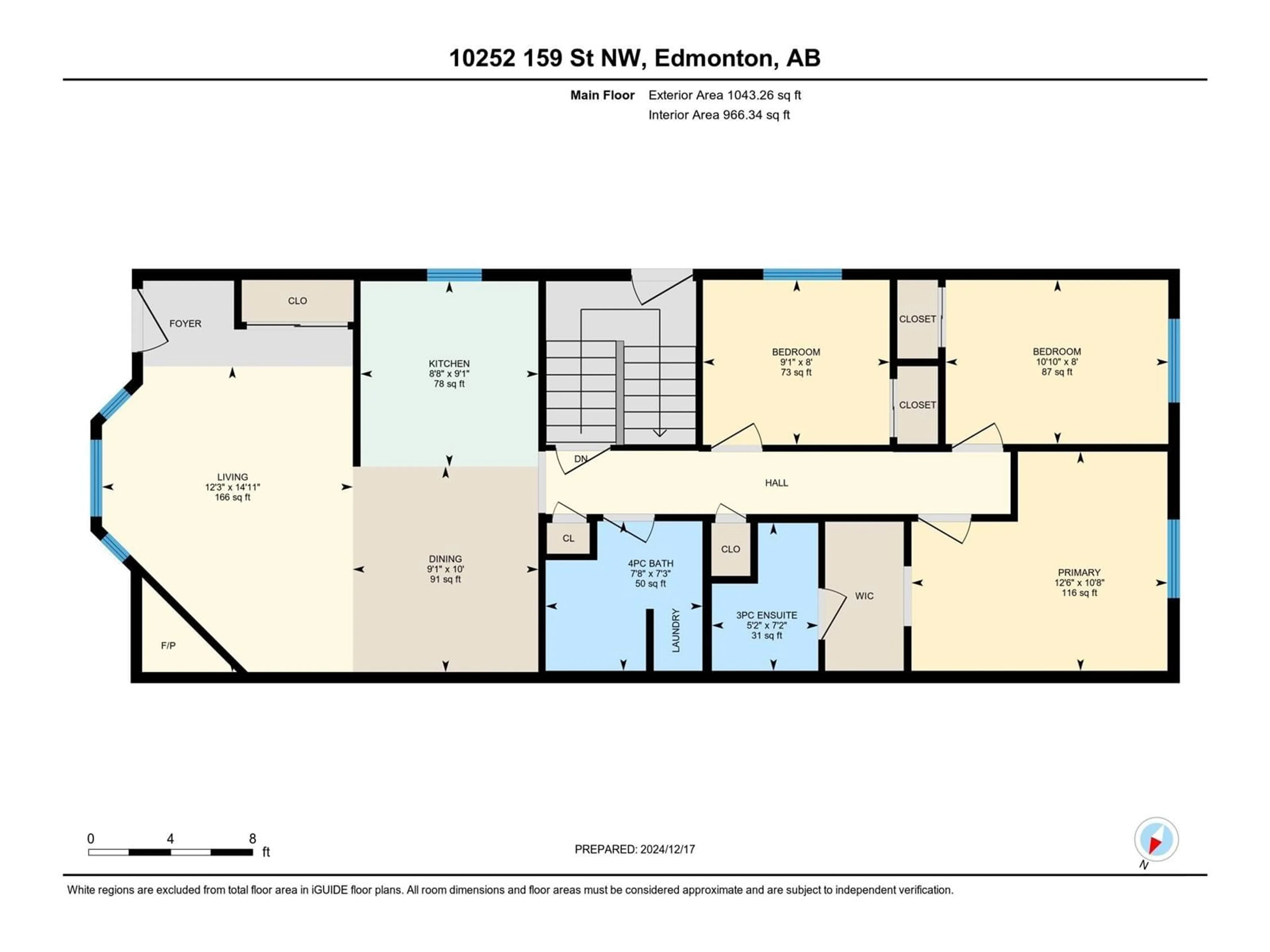 Floor plan for 10252 159 ST NW NW, Edmonton Alberta T5P3A2