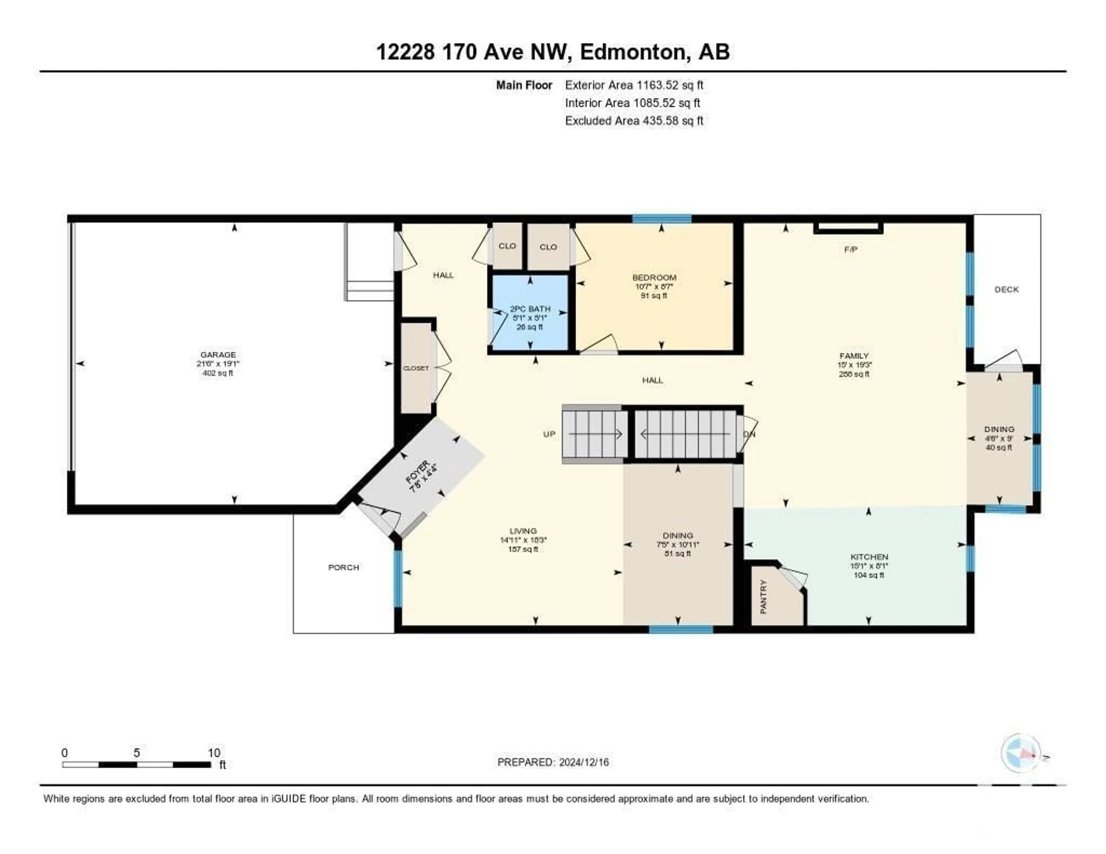 Floor plan for 12228 170 AV NW, Edmonton Alberta T5X0H9