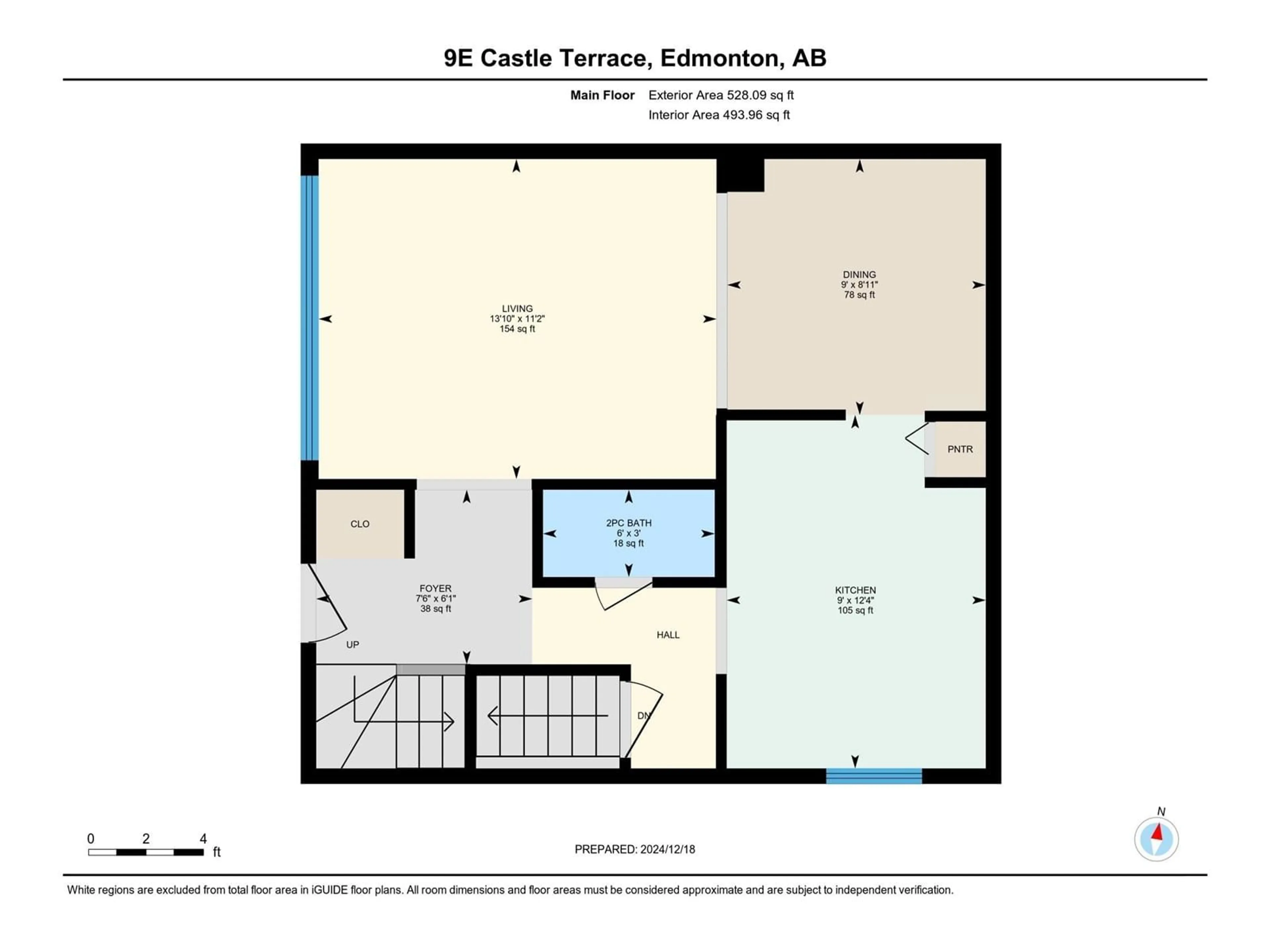 Floor plan for 9E CASTLE TC NW, Edmonton Alberta T5X2E6