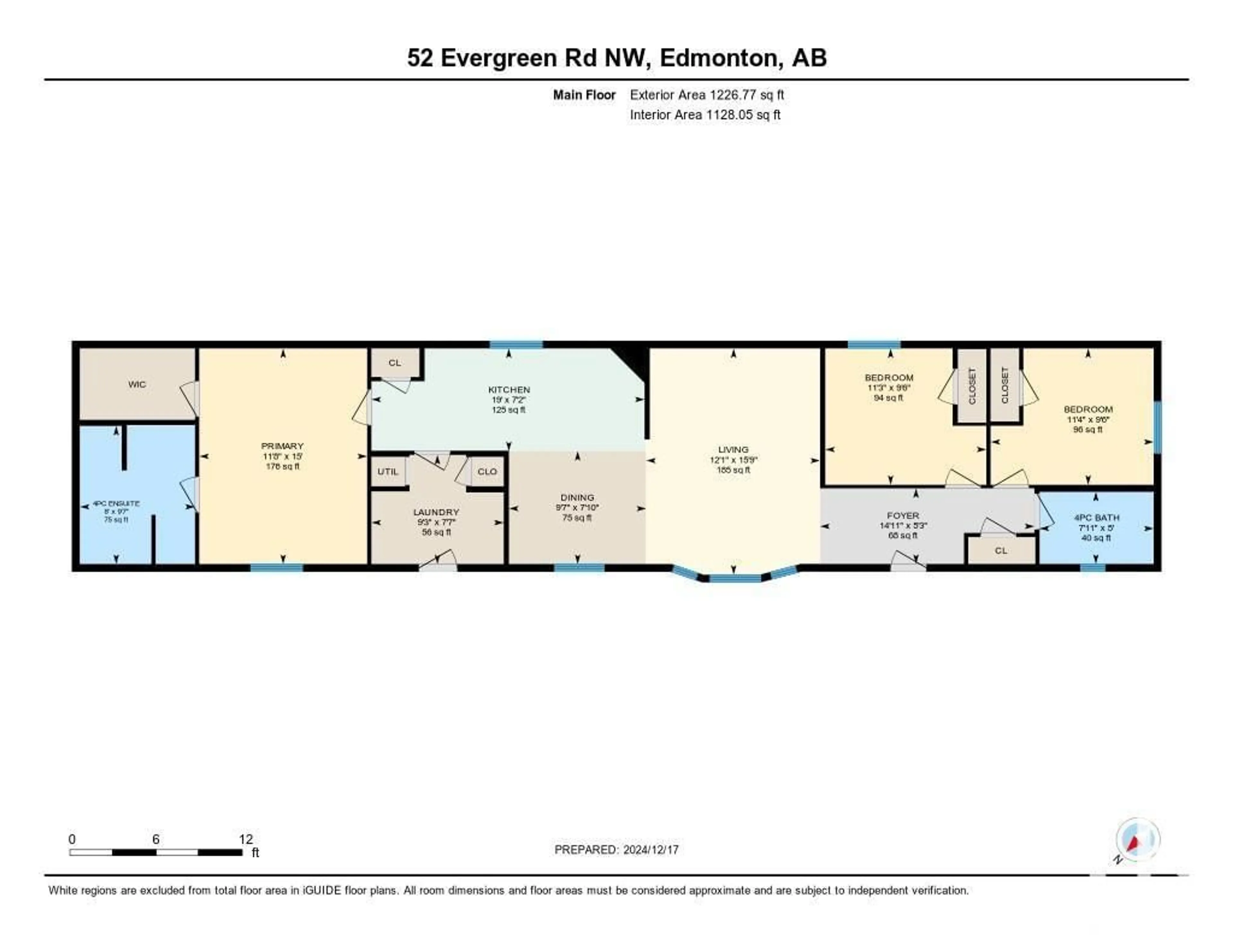 Floor plan for 52 Evergreen PA NW, Edmonton Alberta T5Y4M2