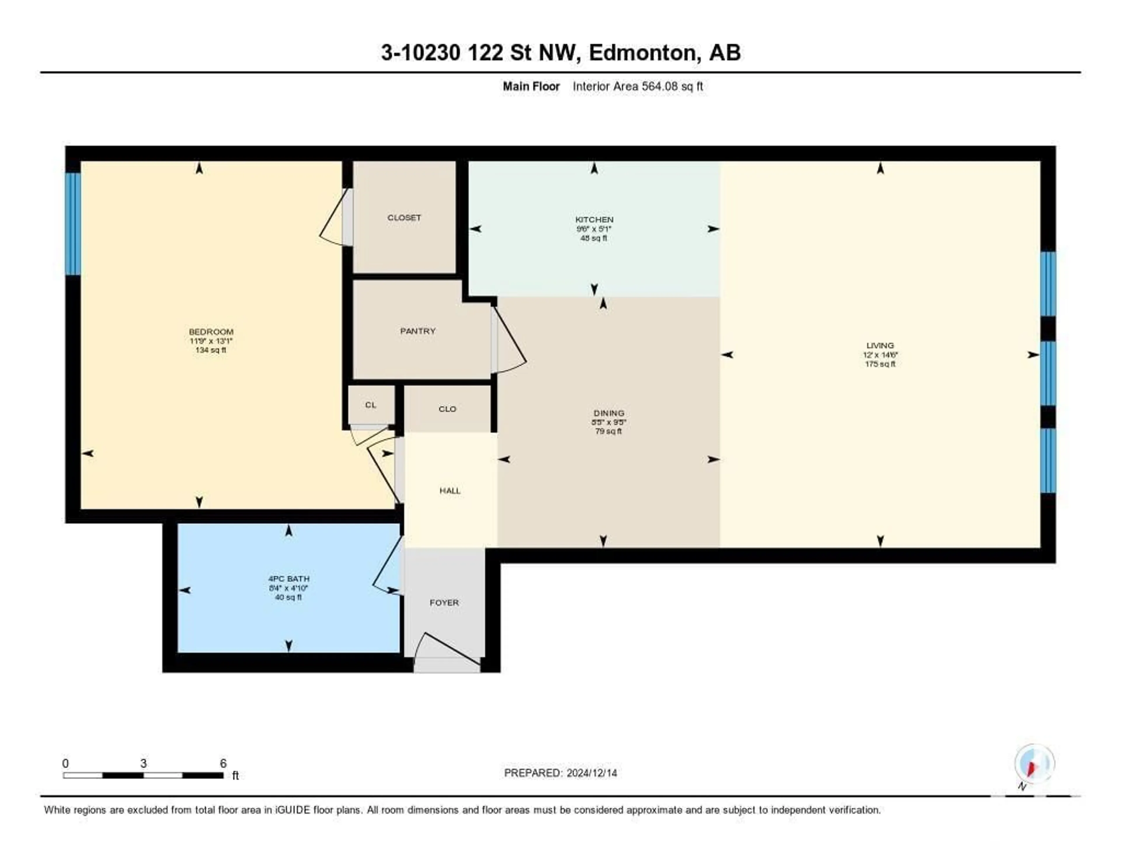 Floor plan for #3 10230 122 ST NW, Edmonton Alberta T5N1L9