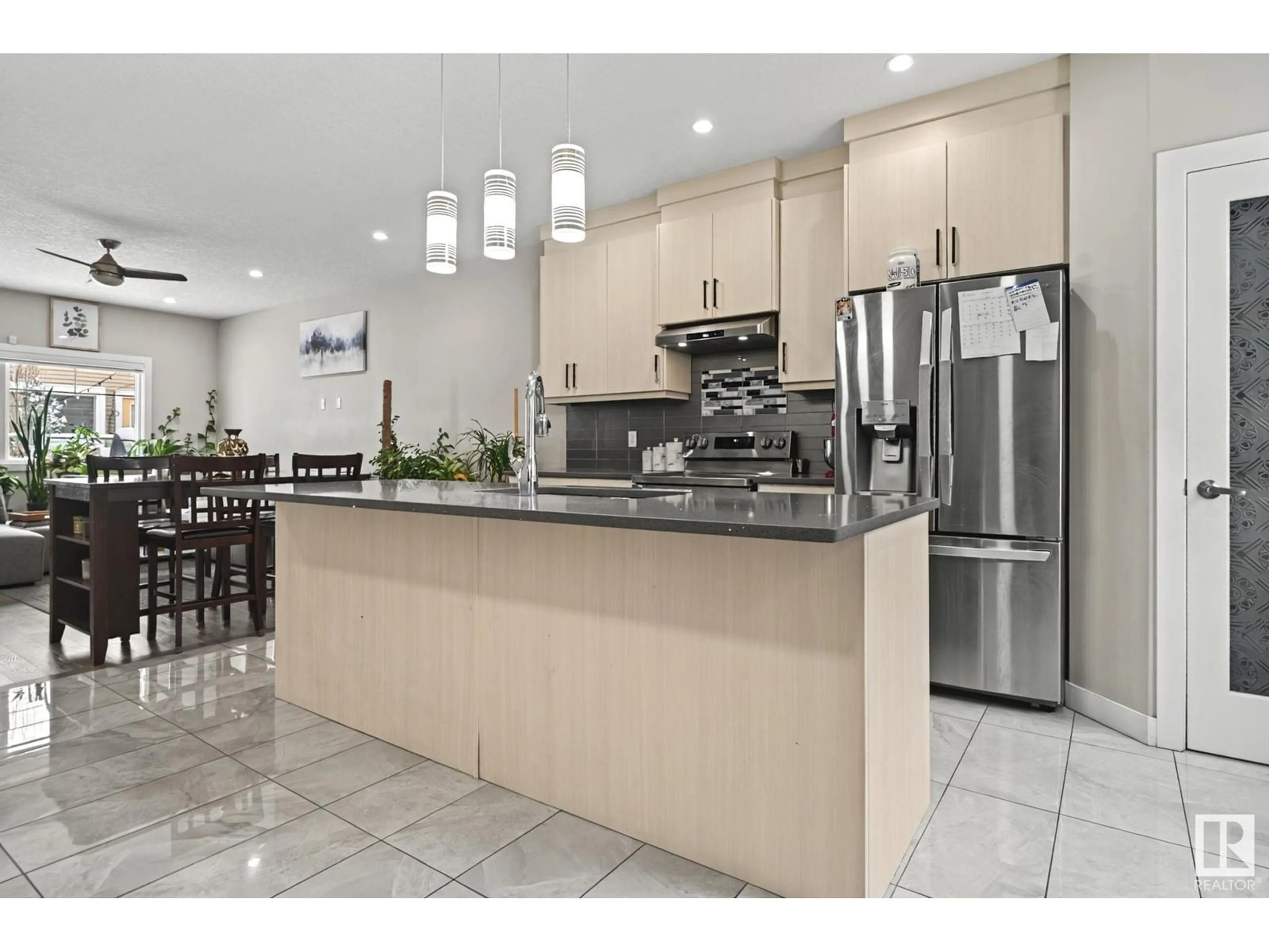 Open concept kitchen, ceramic/tile floor for #36 2803 14 AV NW, Edmonton Alberta T6T2K4