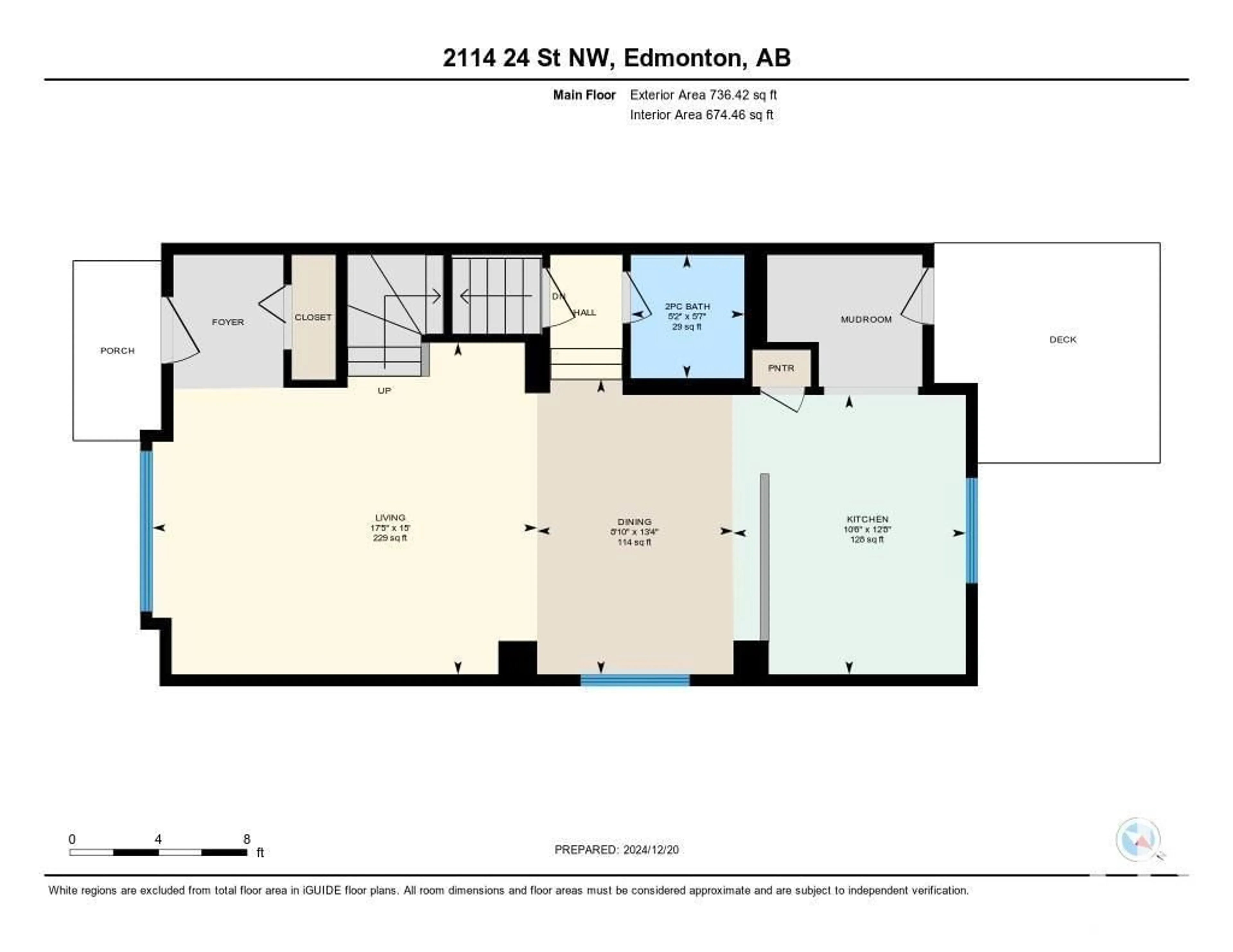 Floor plan for 2114 24 ST NW, Edmonton Alberta T6T0Y8