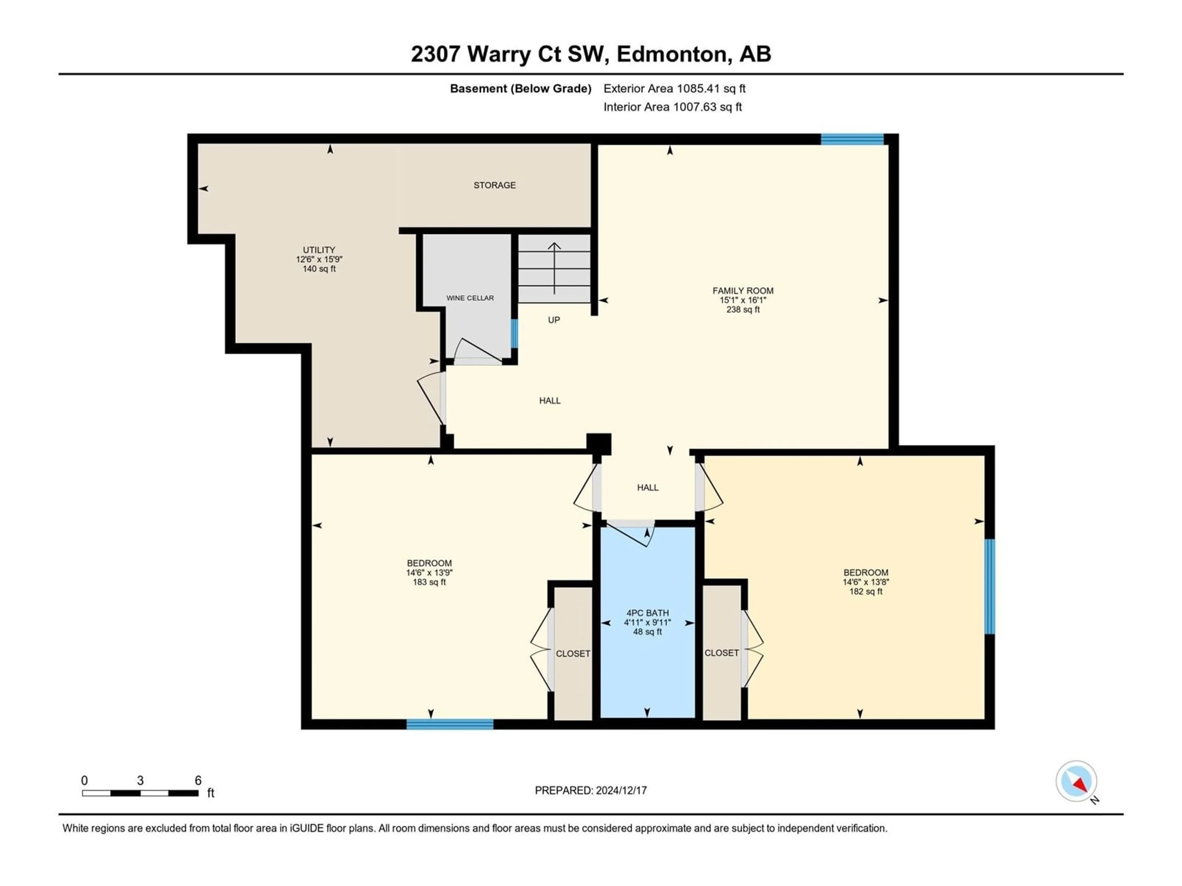 Floor plan for 2307 WARRY CO SW, Edmonton Alberta T6W0N9