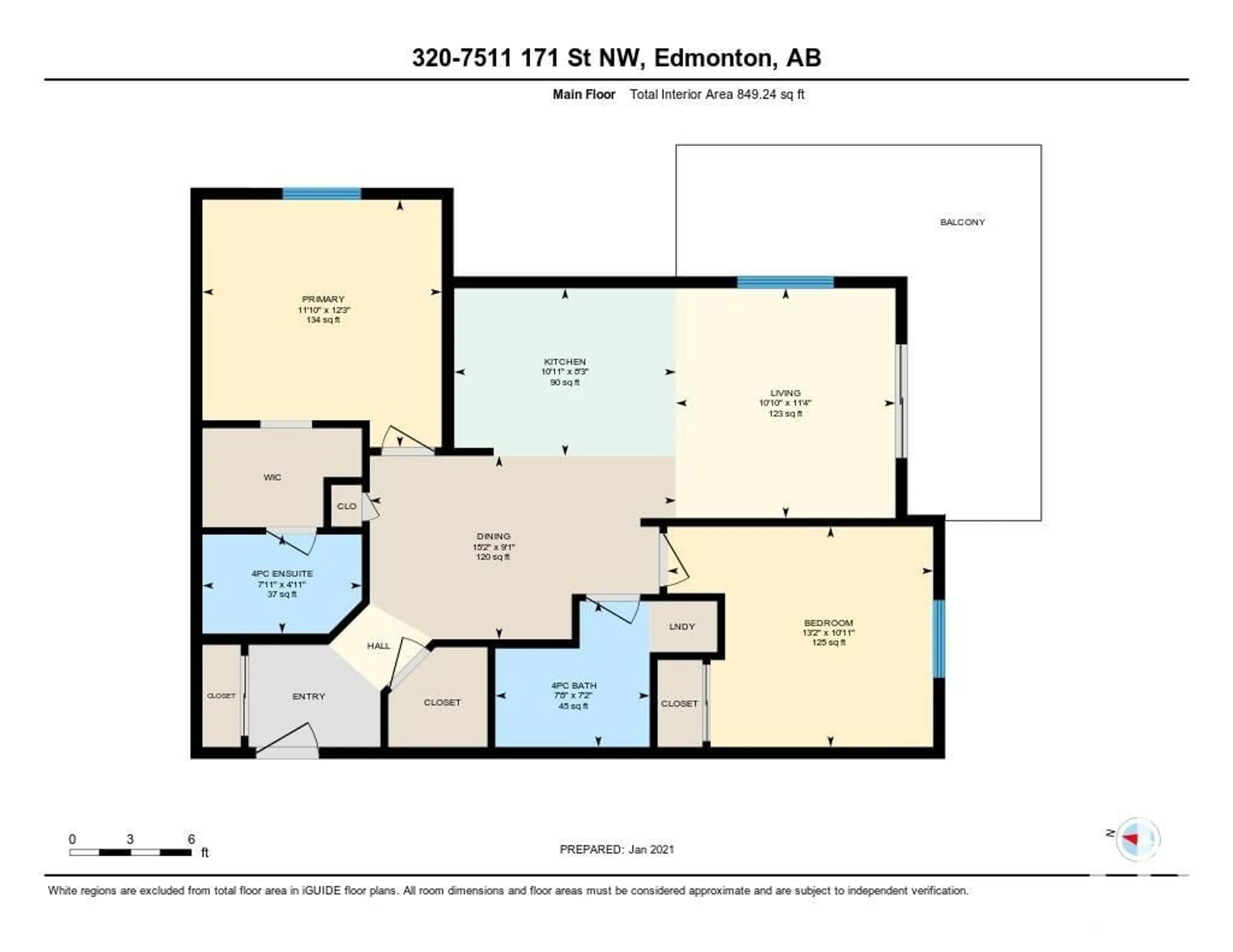 Floor plan for #320 7511 171 ST NW, Edmonton Alberta T5T6S7