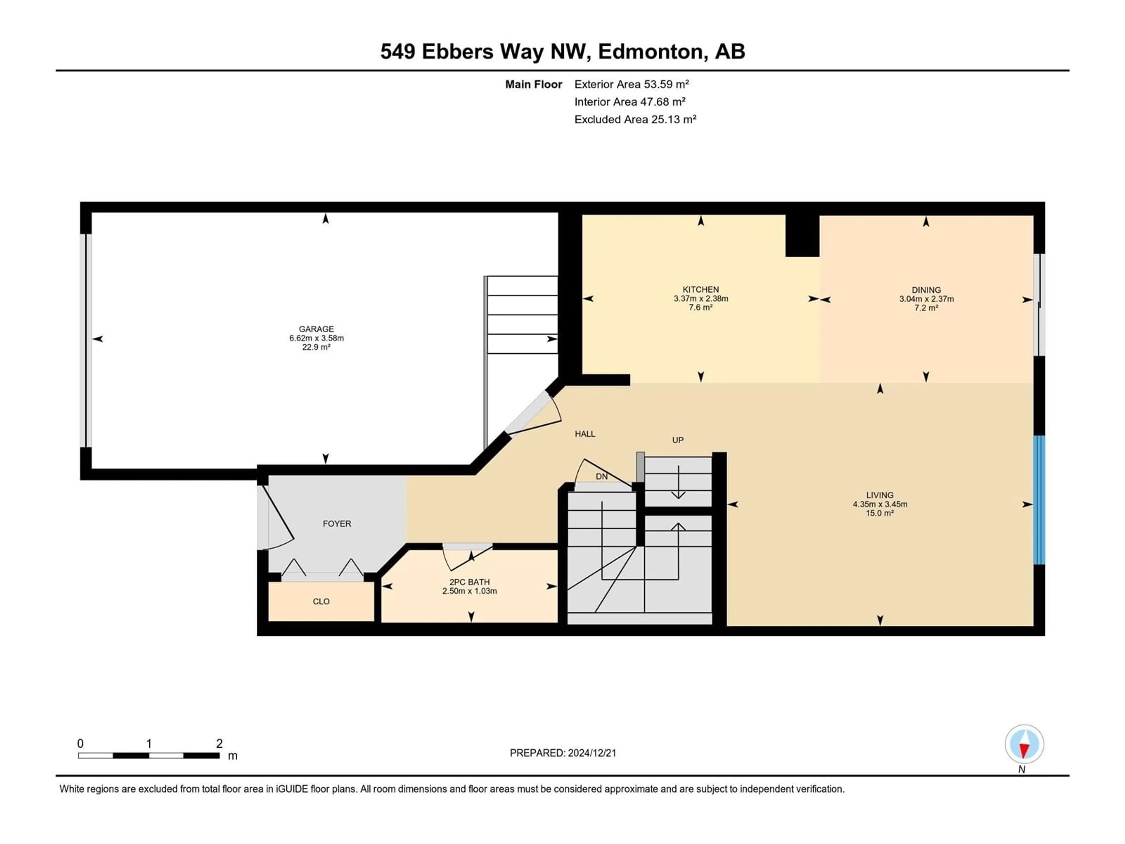 Floor plan for 549 EBBERS WY NW, Edmonton Alberta T5Y3T8