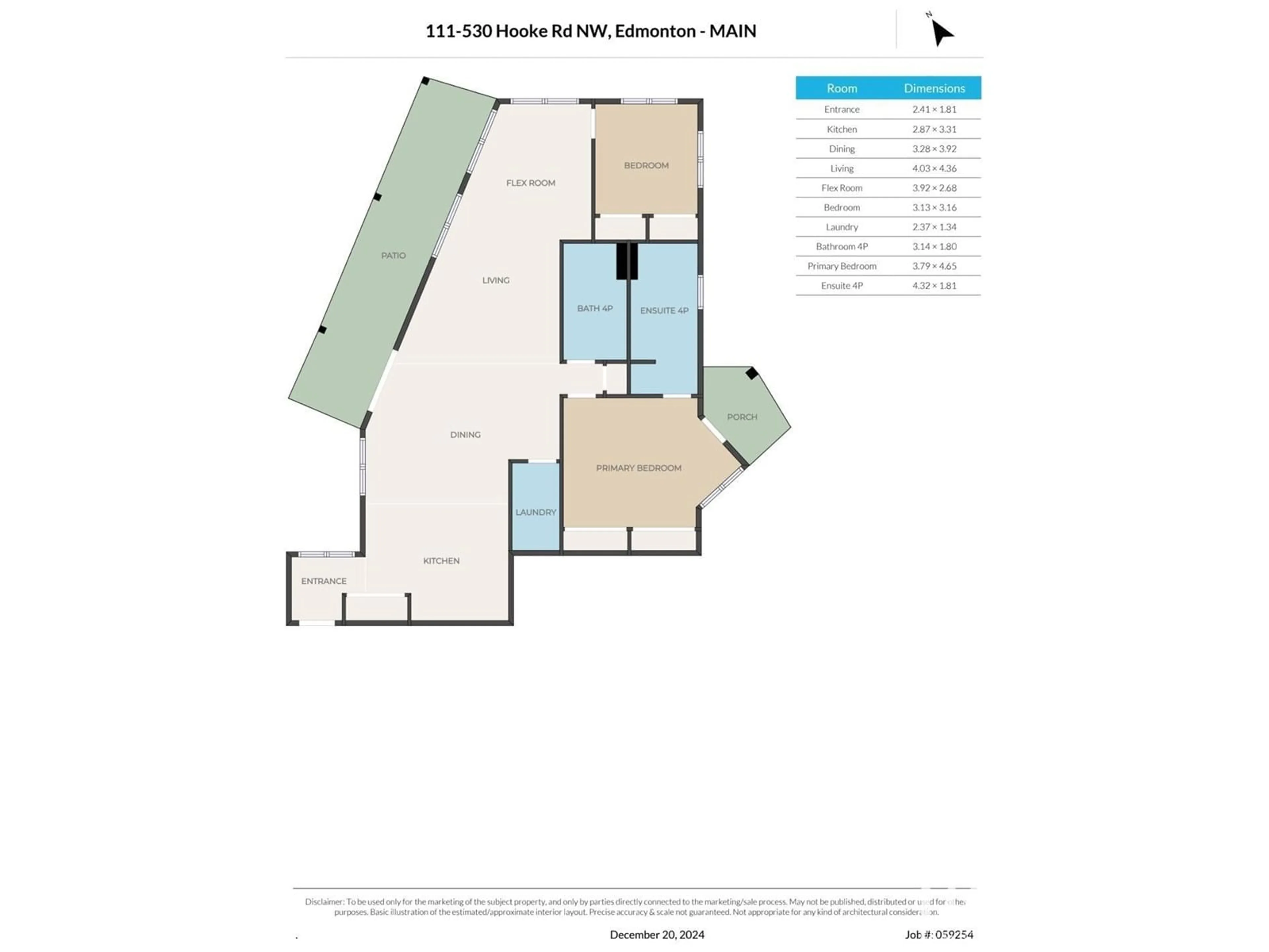 Floor plan for #111 530 HOOKE RD NW, Edmonton Alberta T5A5J5