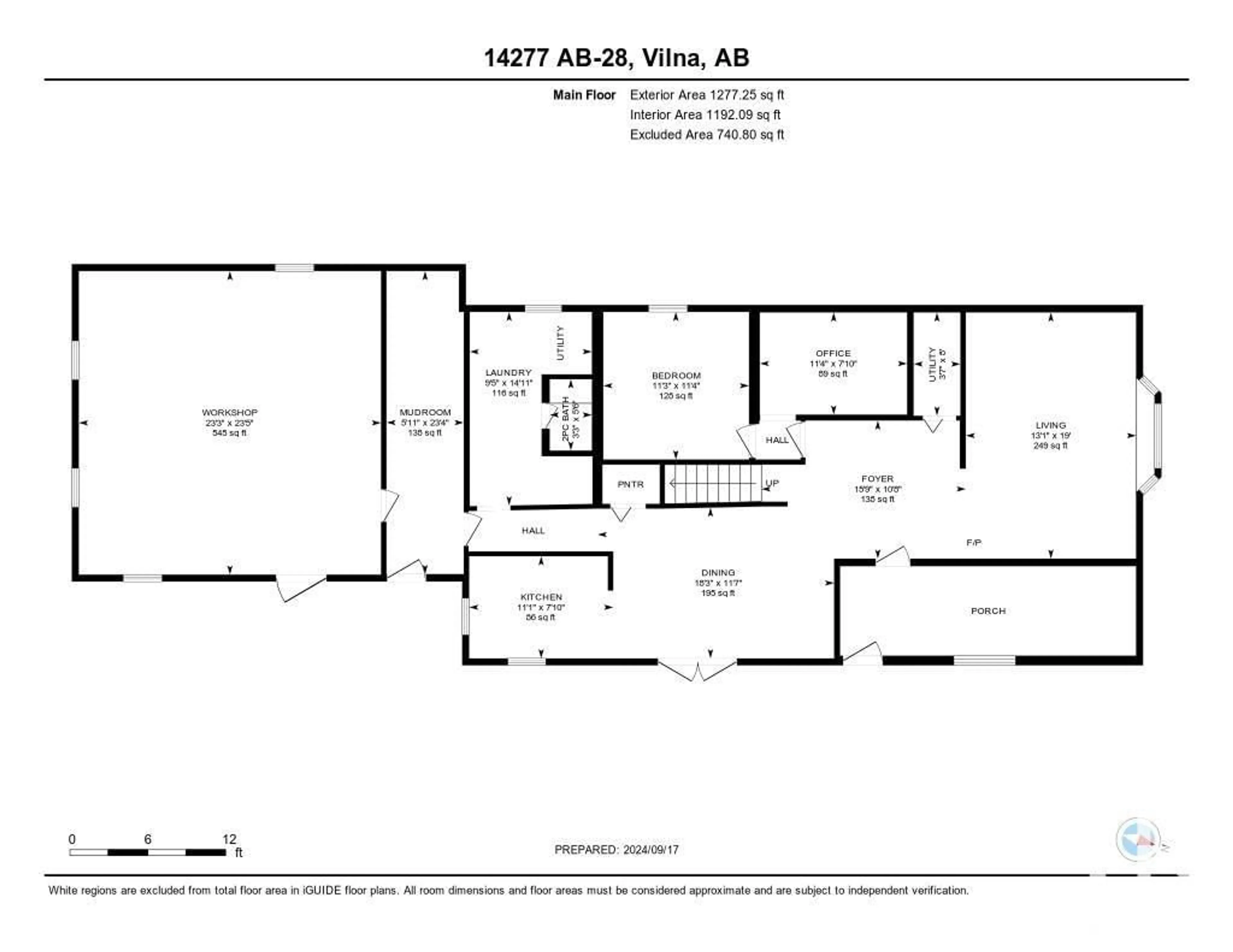 Floor plan for 14722 Hwy 28, Rural Smoky Lake County Alberta T0A3C0