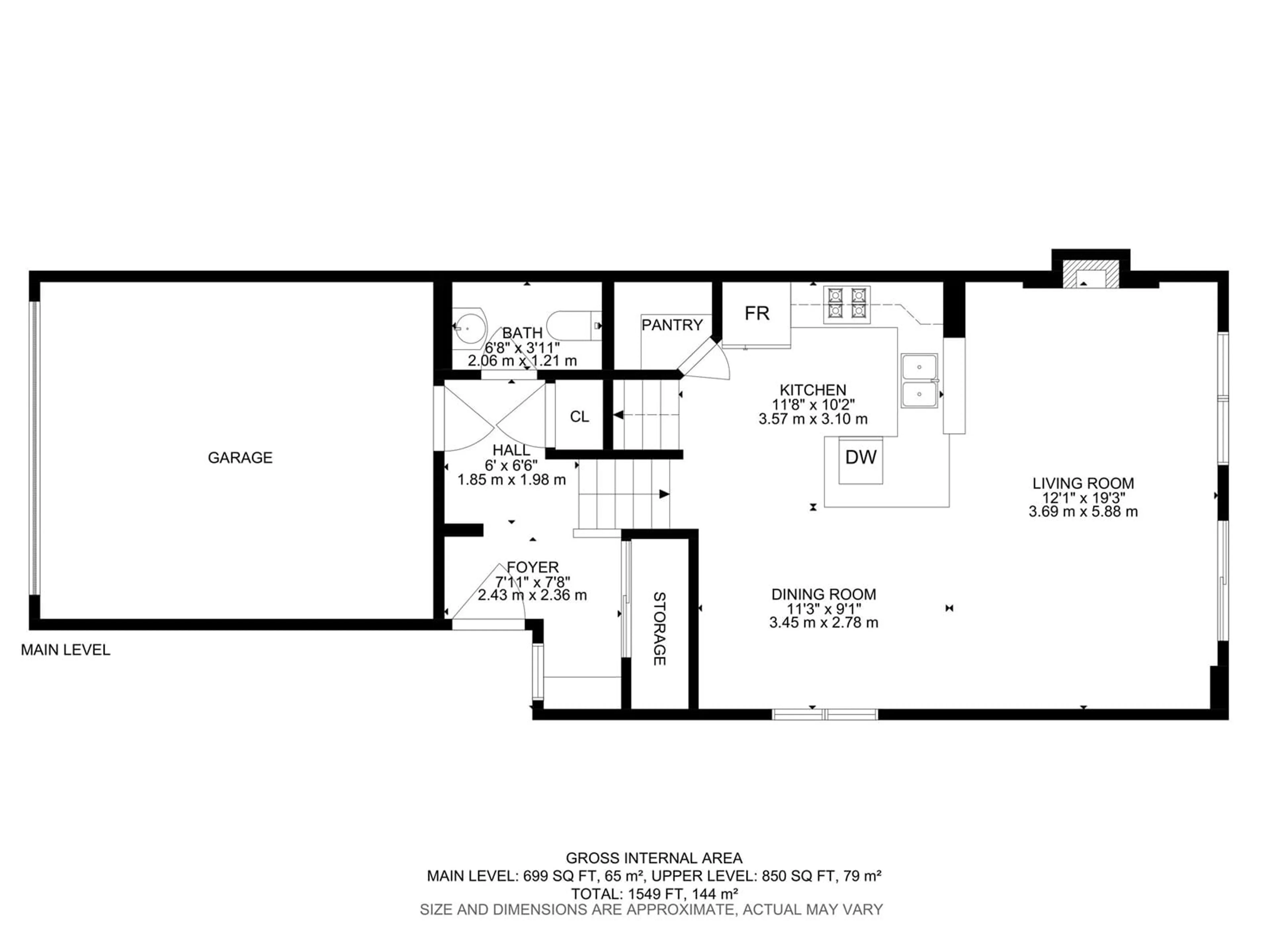 Floor plan for 3728 4 ST NW, Edmonton Alberta T6T2L8