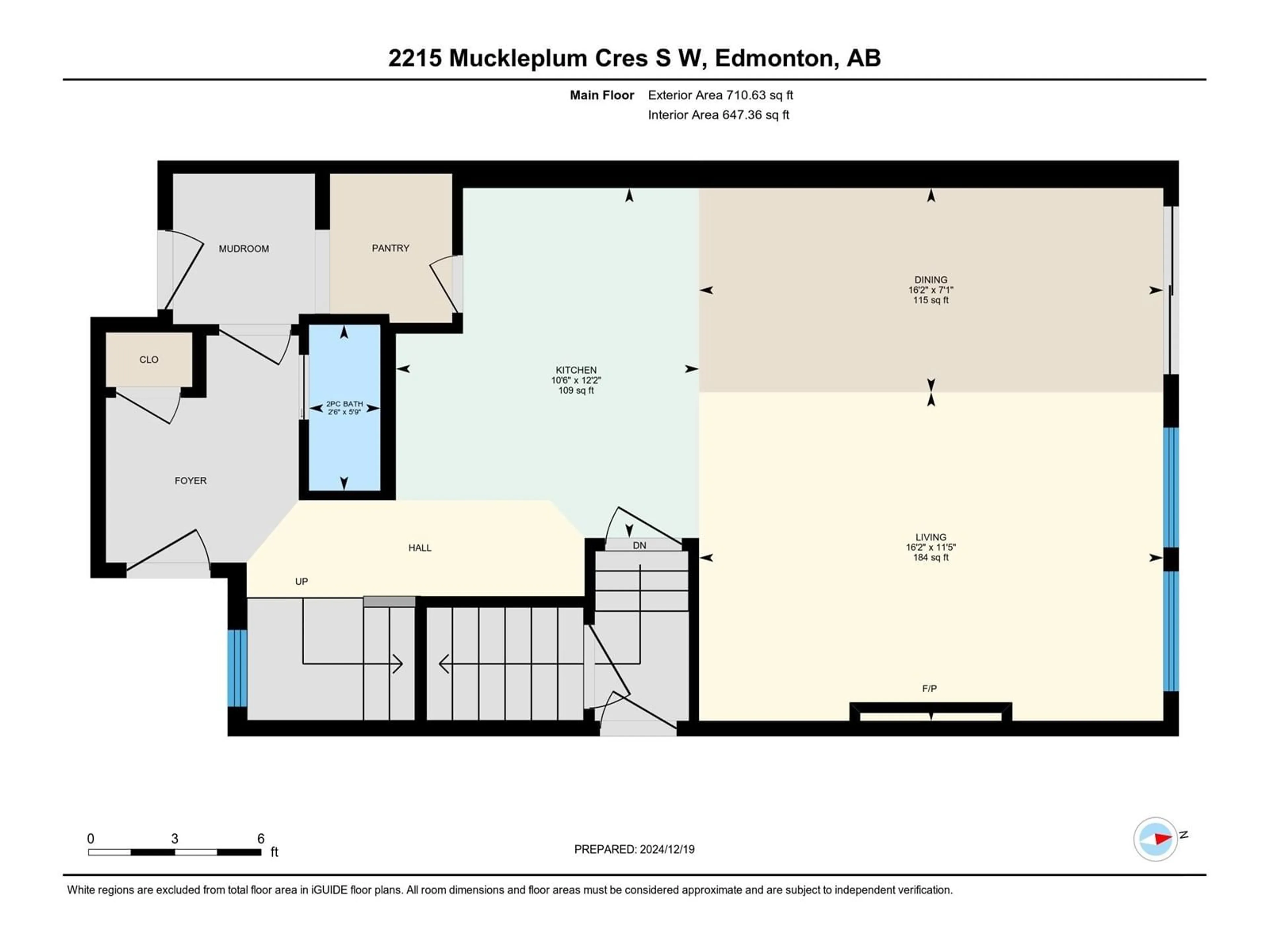 Floor plan for 2215 MUCKLEPLUM CR SW, Edmonton Alberta T6X3G7