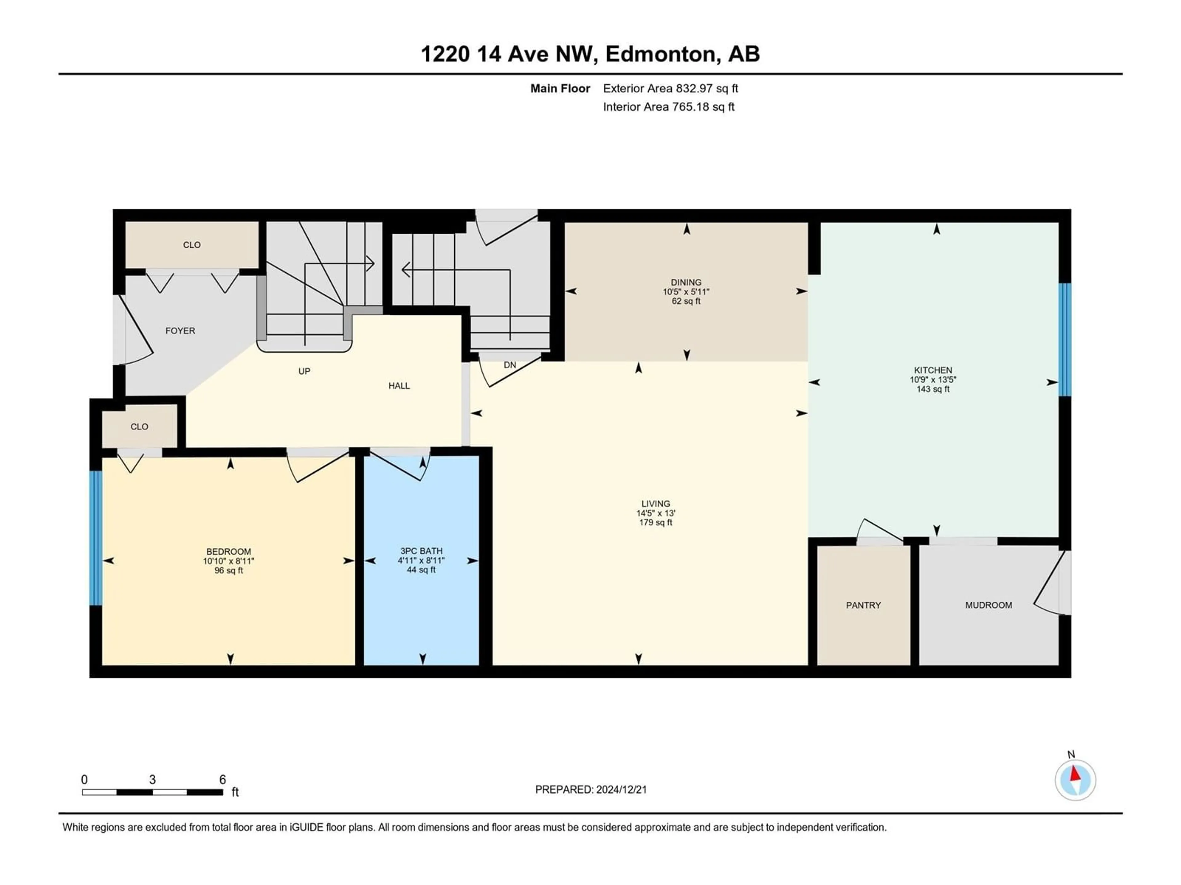 Floor plan for 1220 14 AV NW NW, Edmonton Alberta T6T2W2